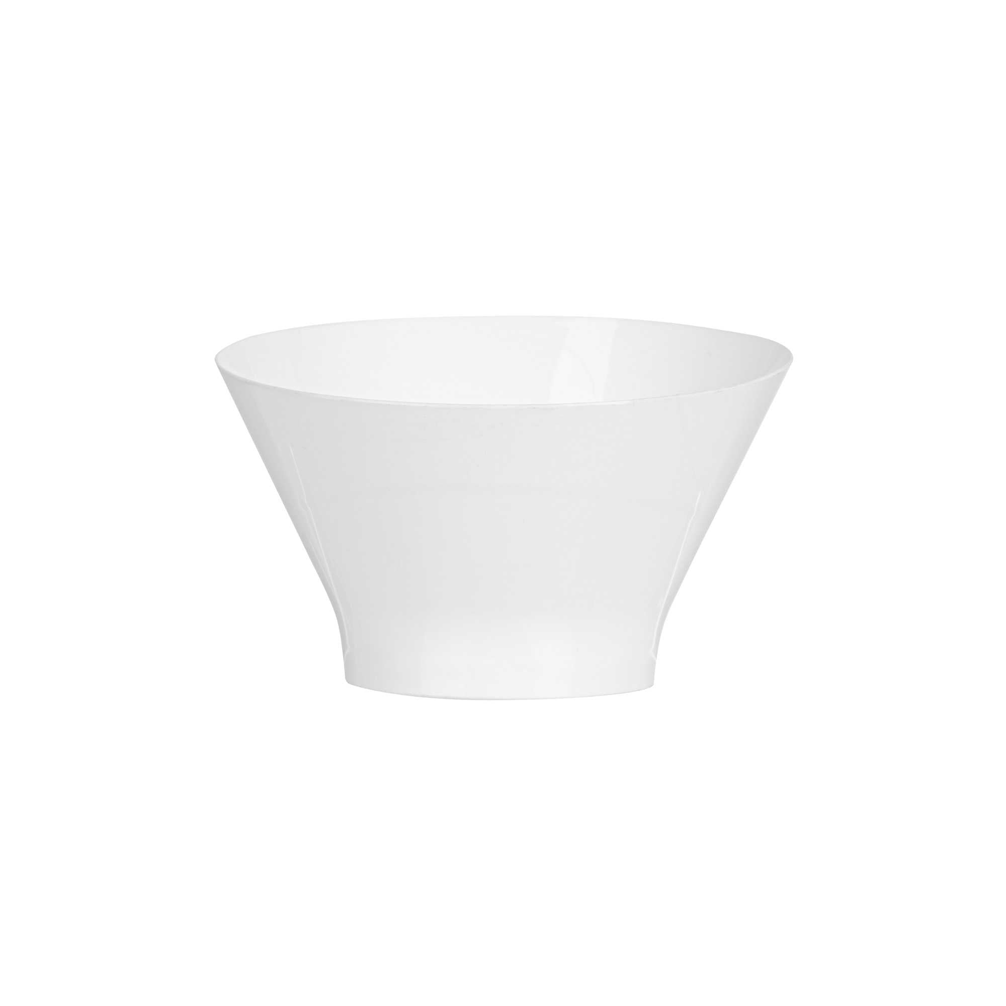 Mini Serve 7 oz Round White Plastic Incline Bowl - 4 1/4" x 4 1/4" x 2 3/4" - 100 count box