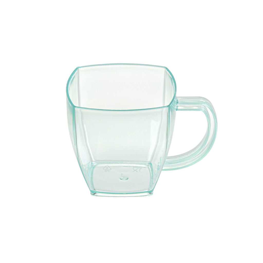 Restpresso 5 oz Square Seagreen Plastic Cafe Cup - 2 1/2" x 2 1/2" x 2 1/2" - 100 count box
