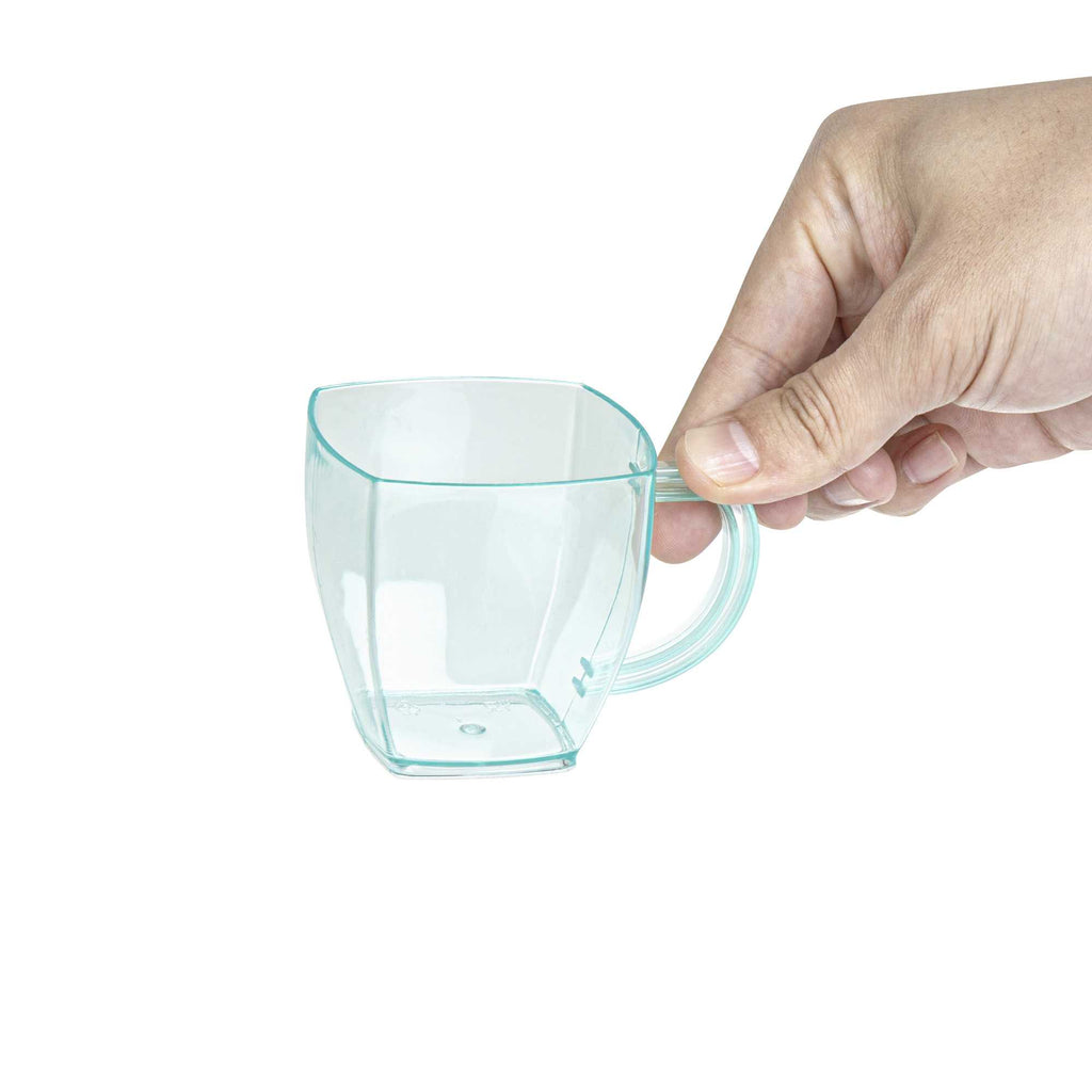 Restpresso 5 oz Square Seagreen Plastic Cafe Cup - 2 1/2" x 2 1/2" x 2 1/2" - 100 count box