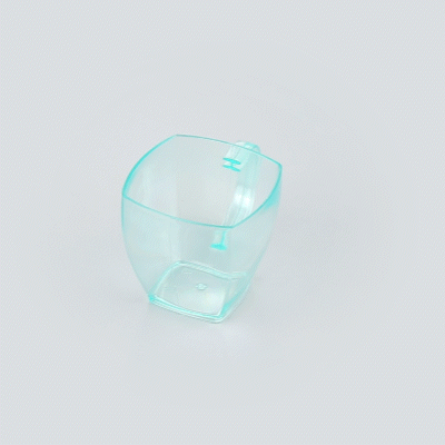 Restpresso 5 oz Square Seagreen Plastic Cafe Cup - 2 1/2" x 2 1/2" x 2 1/2" - 100 count box