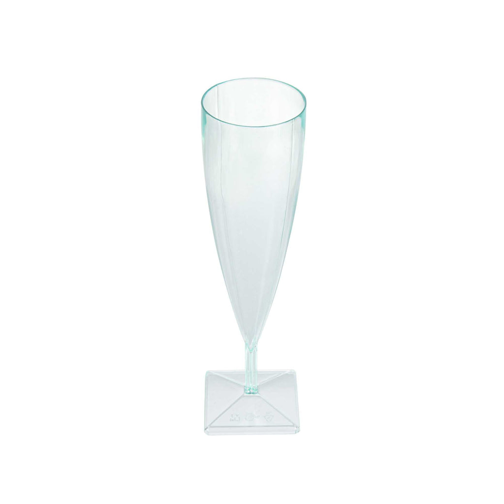 Bev Tek 5 oz Seagreen Plastic Champagne Flute - 2" x 2" x 7" - 10 count box