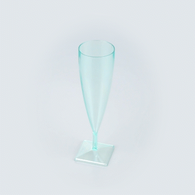 Bev Tek 5 oz Seagreen Plastic Champagne Flute - 2" x 2" x 7" - 10 count box