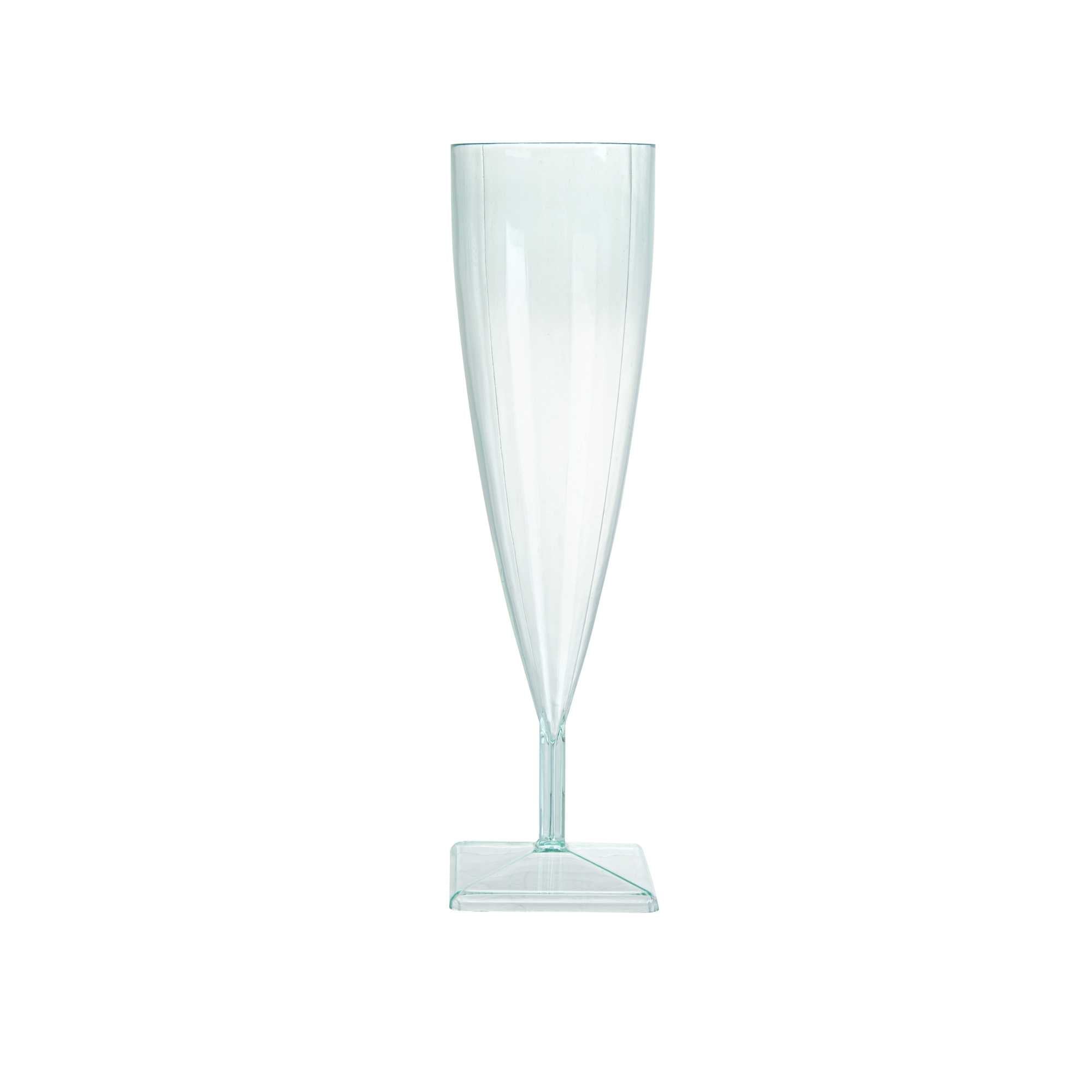 Bev Tek 5 oz Seagreen Plastic Champagne Flute - 2" x 2" x 7" - 100 count box