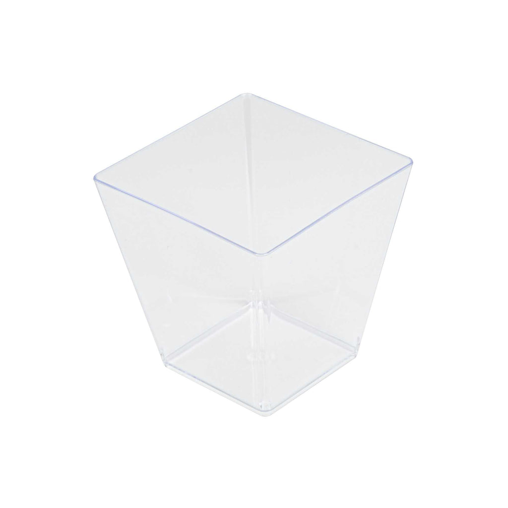 Mini Serve 8 oz Square Clear Plastic Large Kova Cup - 2 3/4" x 2 3/4" x 2 3/4" - 20 count box