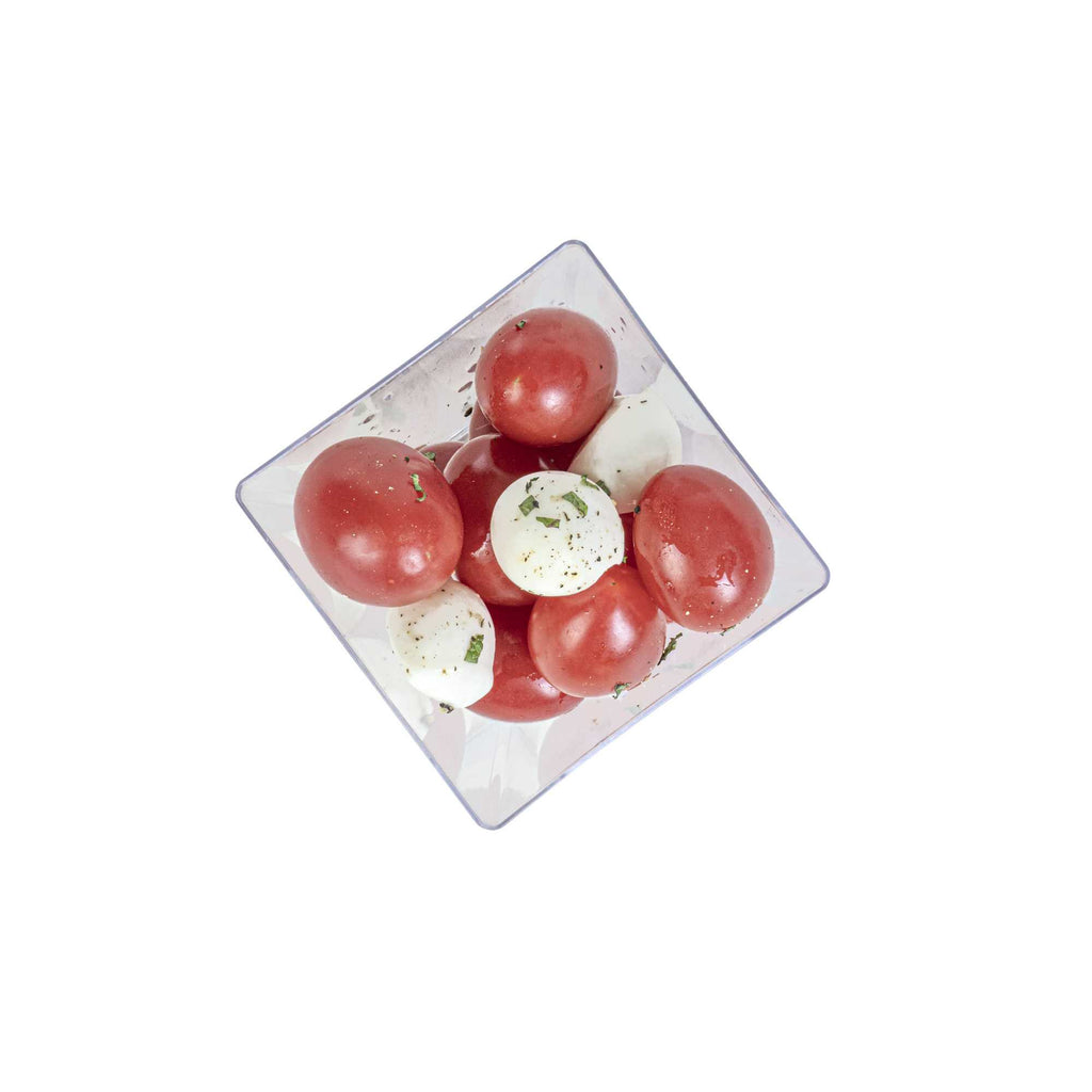 Mini Serve 8 oz Square Clear Plastic Large Kova Cup - 2 3/4" x 2 3/4" x 2 3/4" - 20 count box