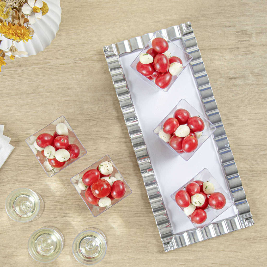 Mini Serve 8 oz Square Clear Plastic Large Kova Cup - 2 3/4" x 2 3/4" x 2 3/4" - 20 count box