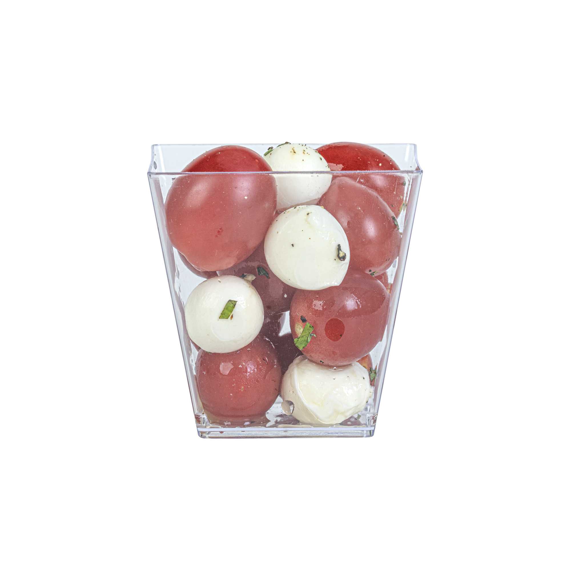 Mini Serve 8 oz Square Clear Plastic Large Kova Cup - 2 3/4" x 2 3/4" x 2 3/4" - 100 count box