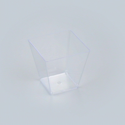 Mini Serve 8 oz Square Clear Plastic Large Kova Cup - 2 3/4" x 2 3/4" x 2 3/4" - 100 count box