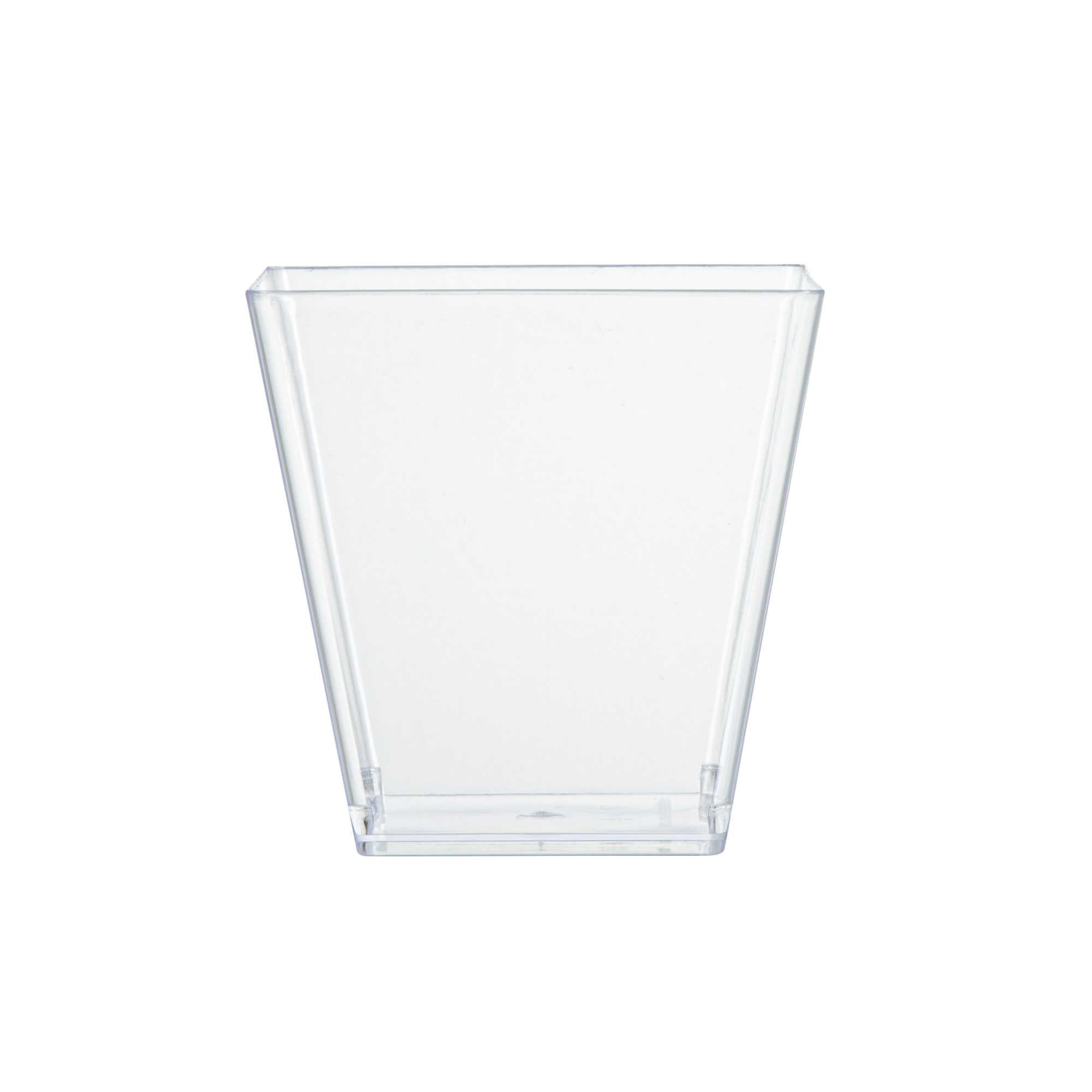 Mini Serve 8 oz Square Clear Plastic Large Kova Cup - 2 3/4" x 2 3/4" x 2 3/4" - 100 count box