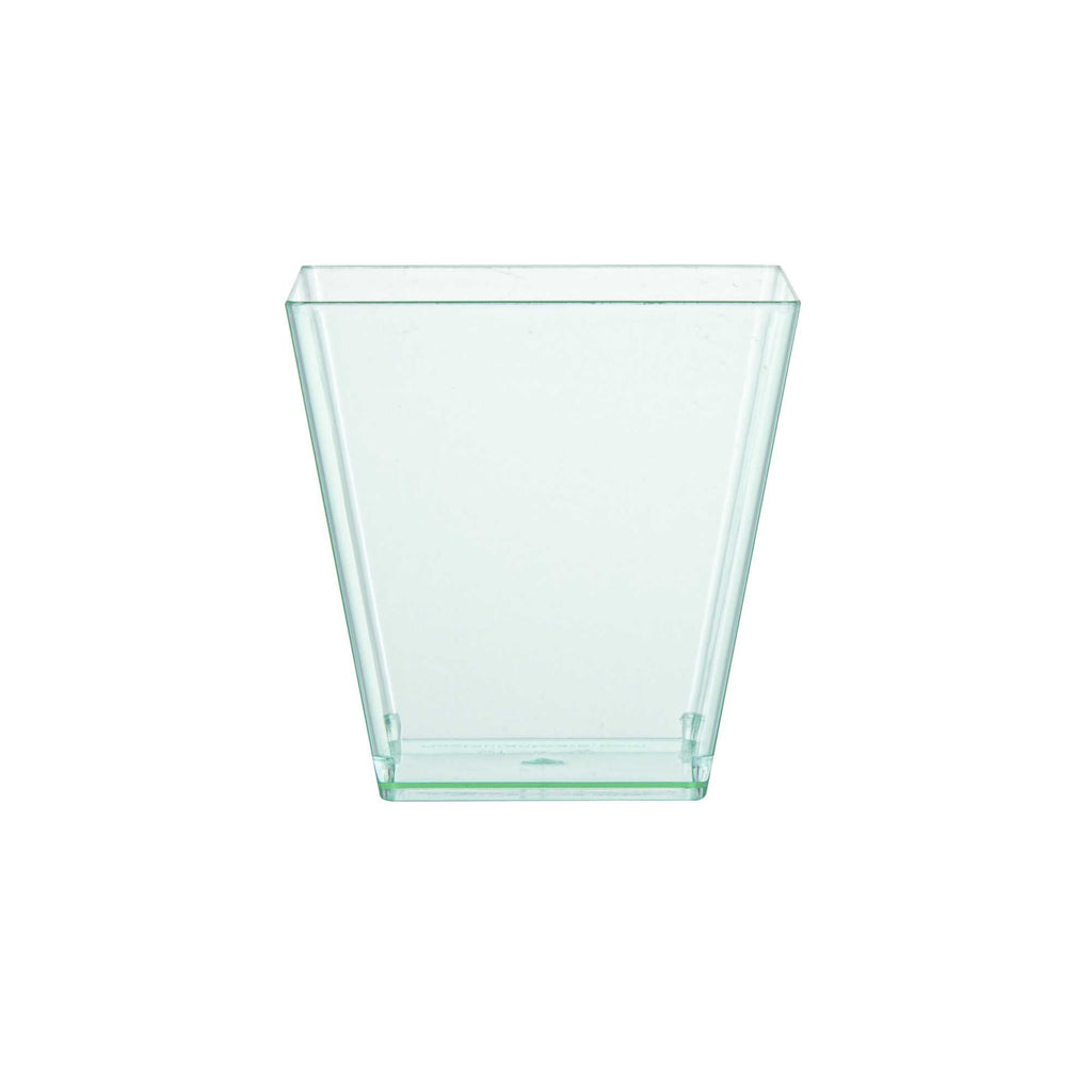 Mini Serve 8 oz Square Seagreen Plastic Large Kova Cup - 2 3/4" x 2 3/4" x 2 3/4" - 100 count box