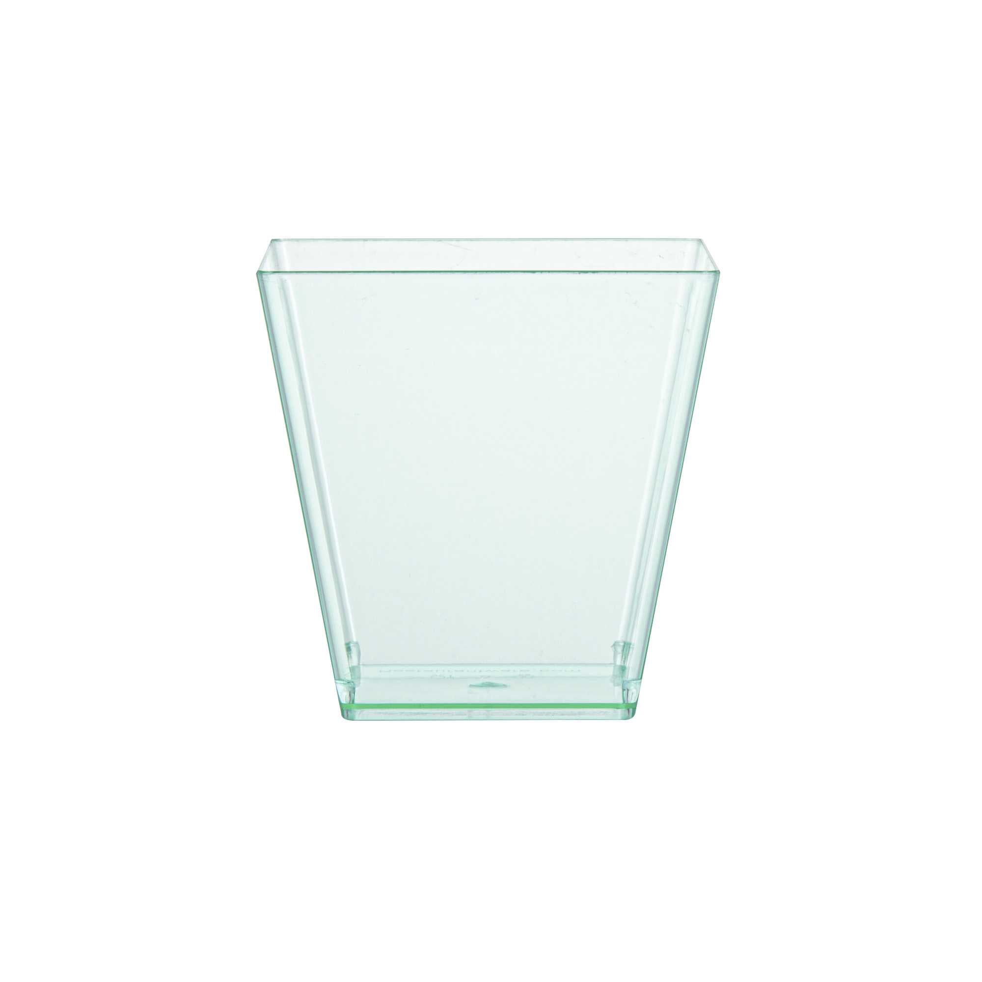 Mini Serve 8 oz Square Seagreen Plastic Large Kova Cup - 2 3/4" x 2 3/4" x 2 3/4" - 100 count box