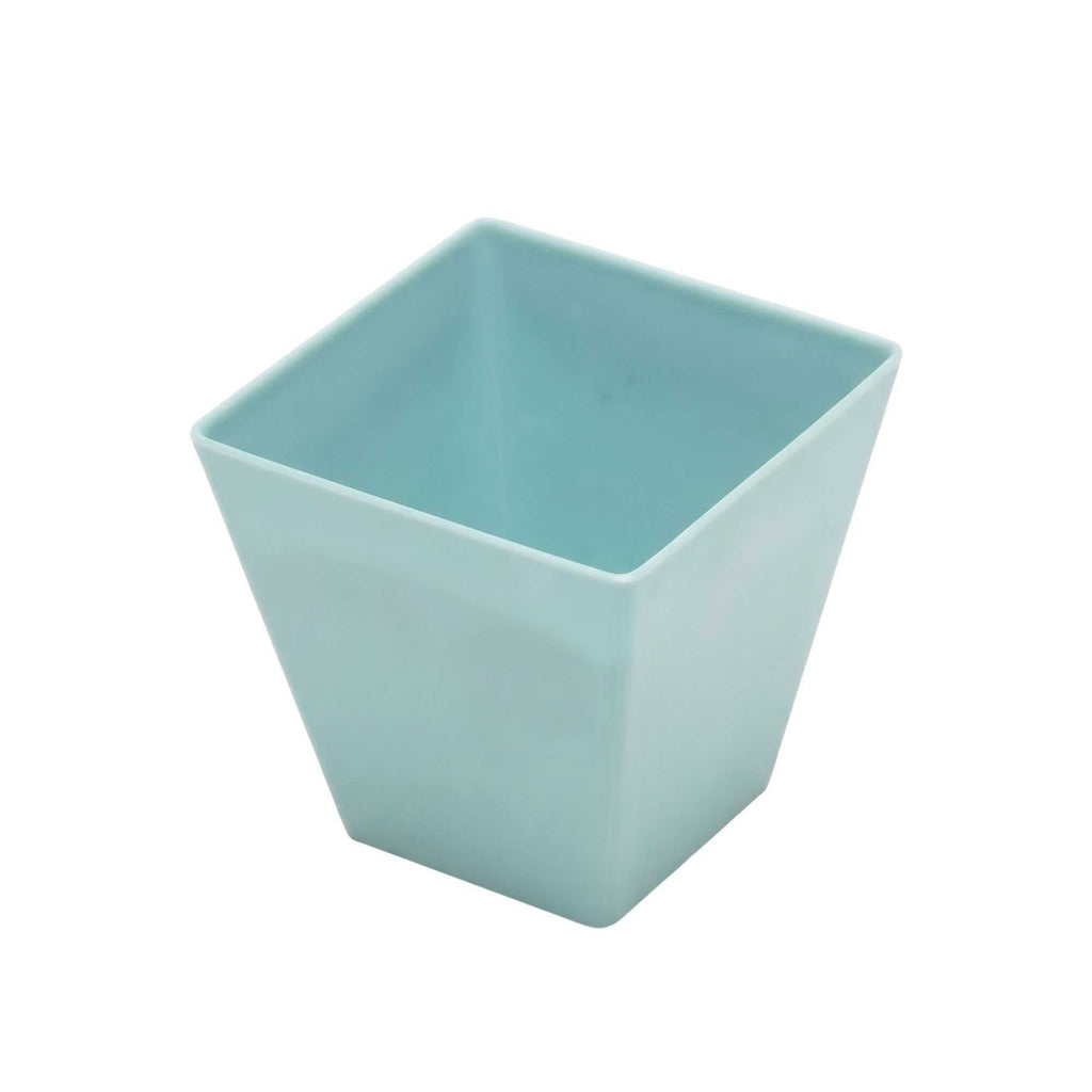 Mini Serve 8 oz Square Baby Blue Plastic Large Kova Cup - Limited Edition - 2 3/4" x 2 3/4" x 2 3/4" - 100 count box
