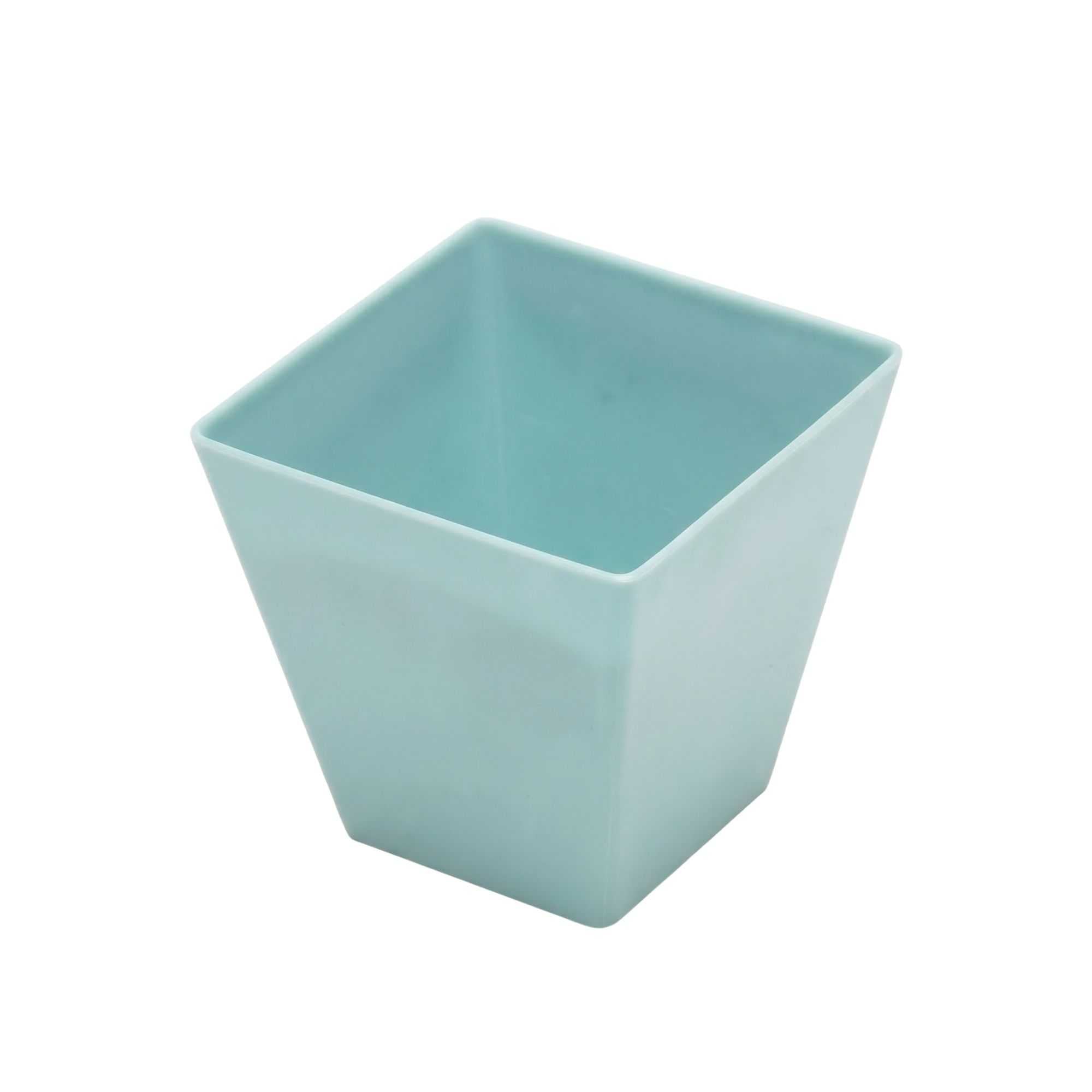 Mini Serve 8 oz Square Baby Blue Plastic Large Kova Cup - Limited Edition - 2 3/4" x 2 3/4" x 2 3/4" - 100 count box