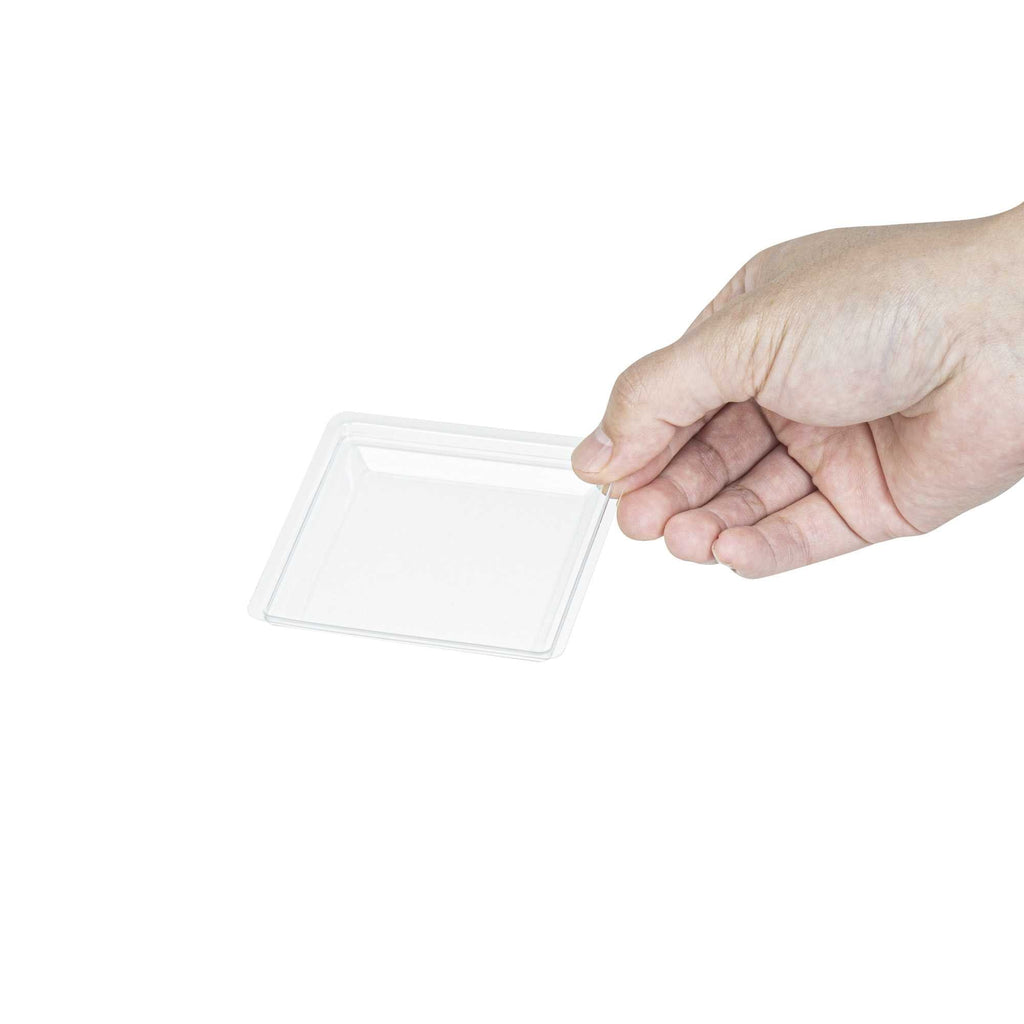 Mini Serve Square Clear Plastic Lid - Fits Large Kova Cup - 100 count box