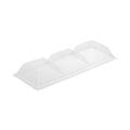 Mini Serve Rectangle Clear Plastic Lid - Fits Terzetto Plate - 100 count box
