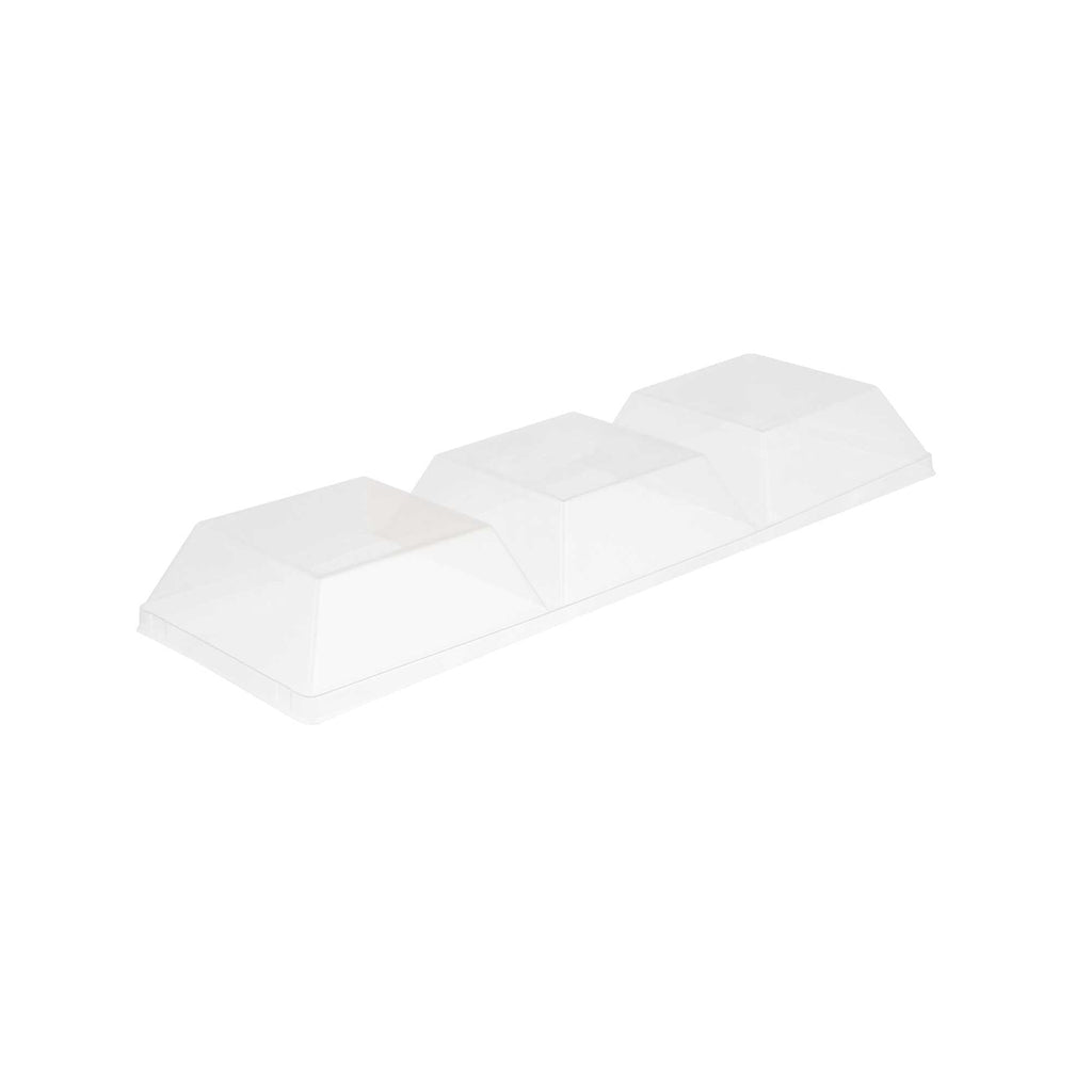 Mini Serve Rectangle Clear Plastic Lid - Fits Terzetto Plate - 100 count box