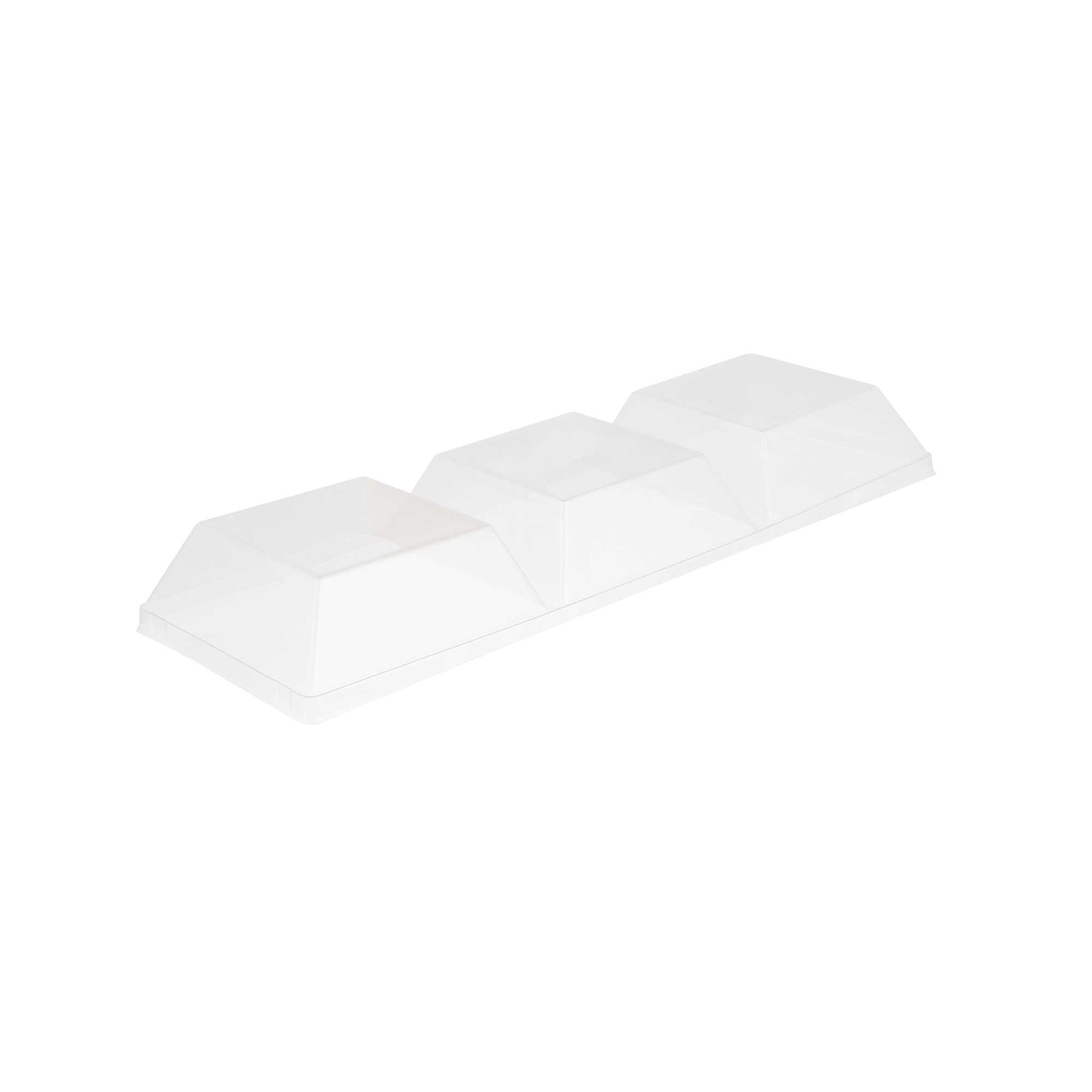Mini Serve Rectangle Clear Plastic Lid - Fits Terzetto Plate - 100 count box
