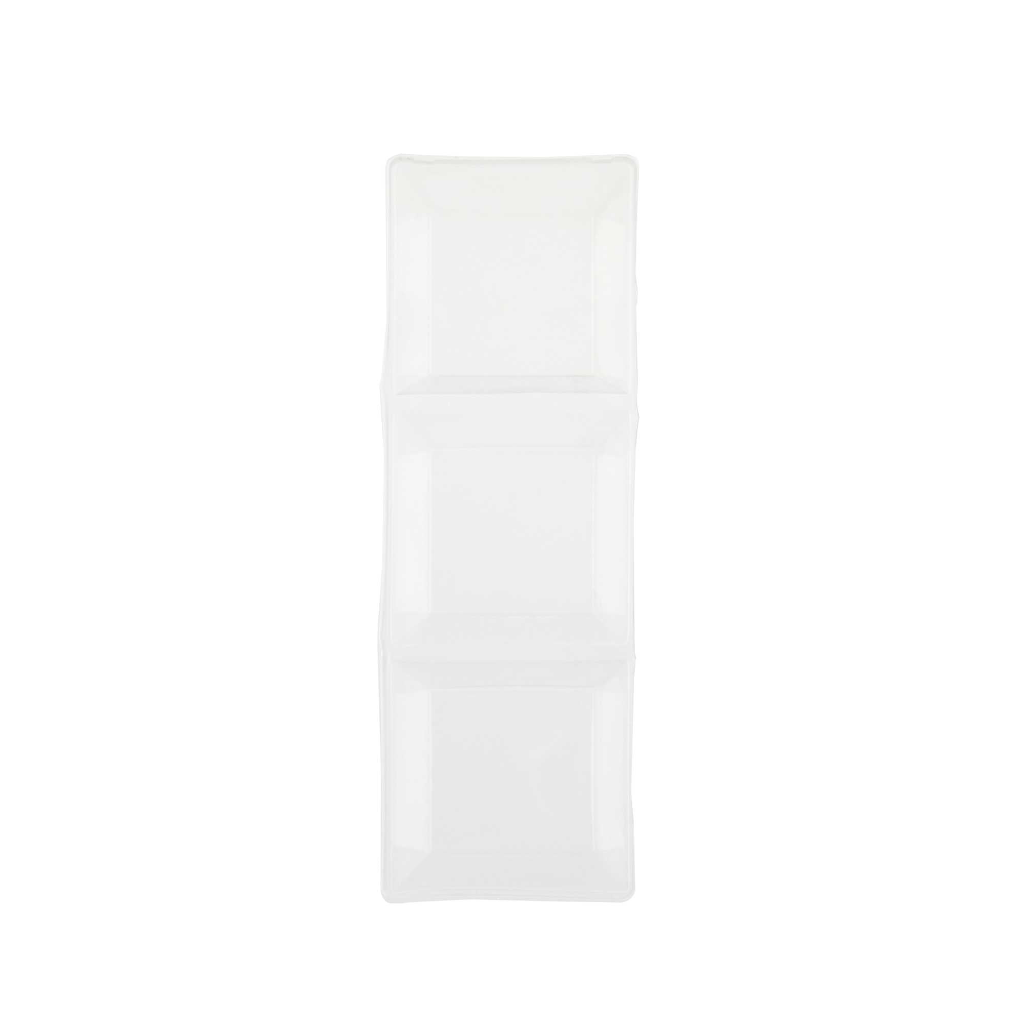 Mini Serve Rectangle Clear Plastic Lid - Fits Terzetto Plate - 100 count box