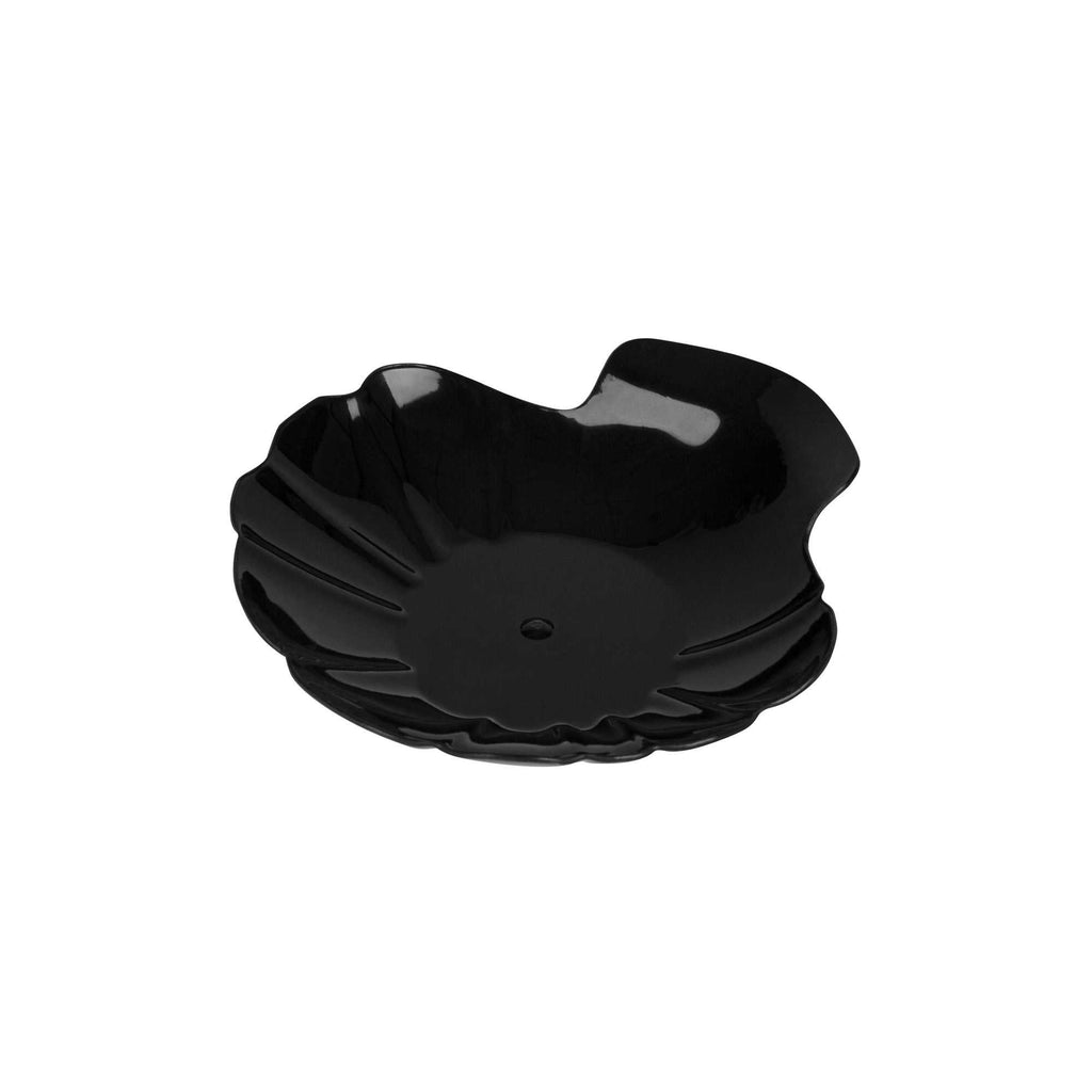 Mini Serve Black Plastic Shell Plate - 3 1/4" x 3 1/4" x 1/2" - 100 count box