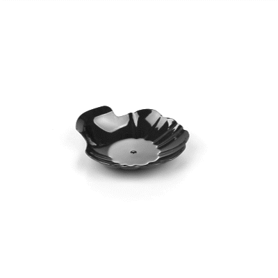 Mini Serve Black Plastic Shell Plate - 3 1/4" x 3 1/4" x 1/2" - 25 count box