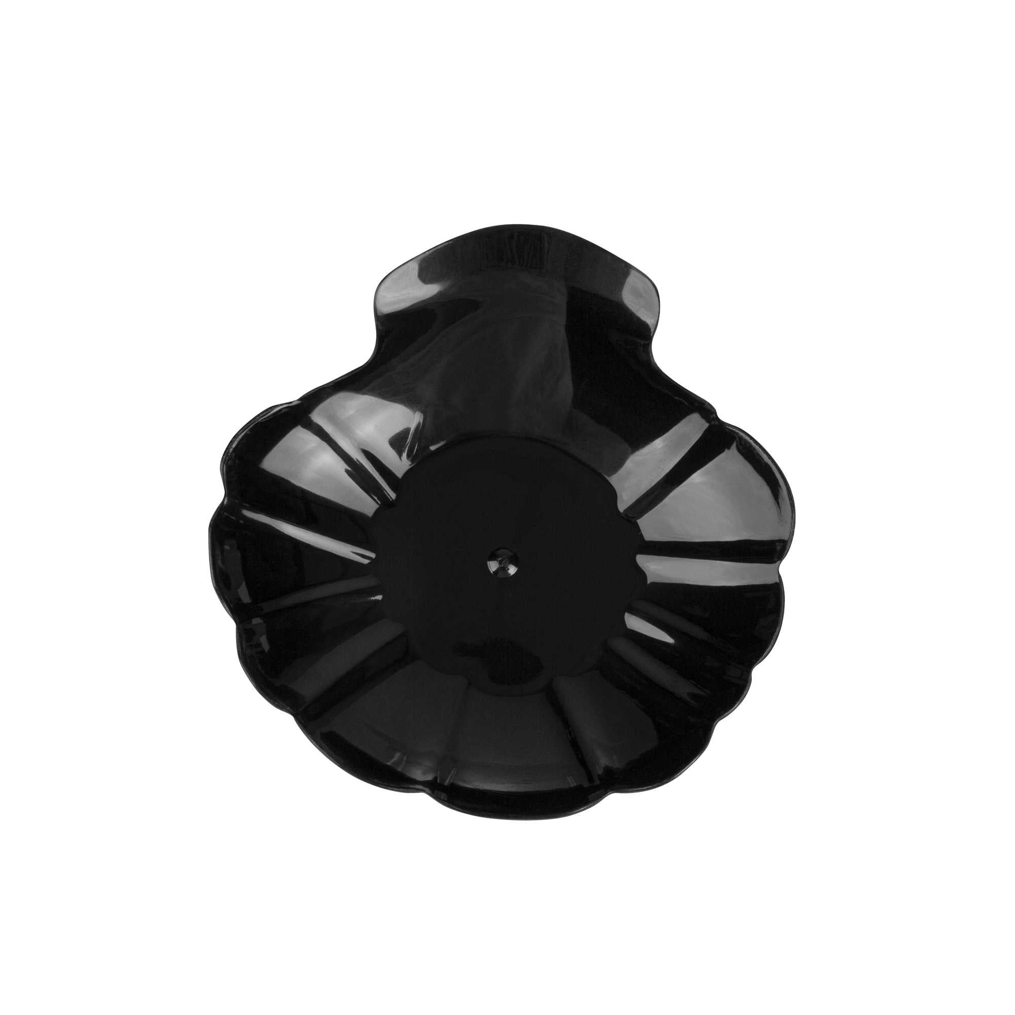 Mini Serve Black Plastic Shell Plate - 3 1/4" x 3 1/4" x 1/2" - 25 count box