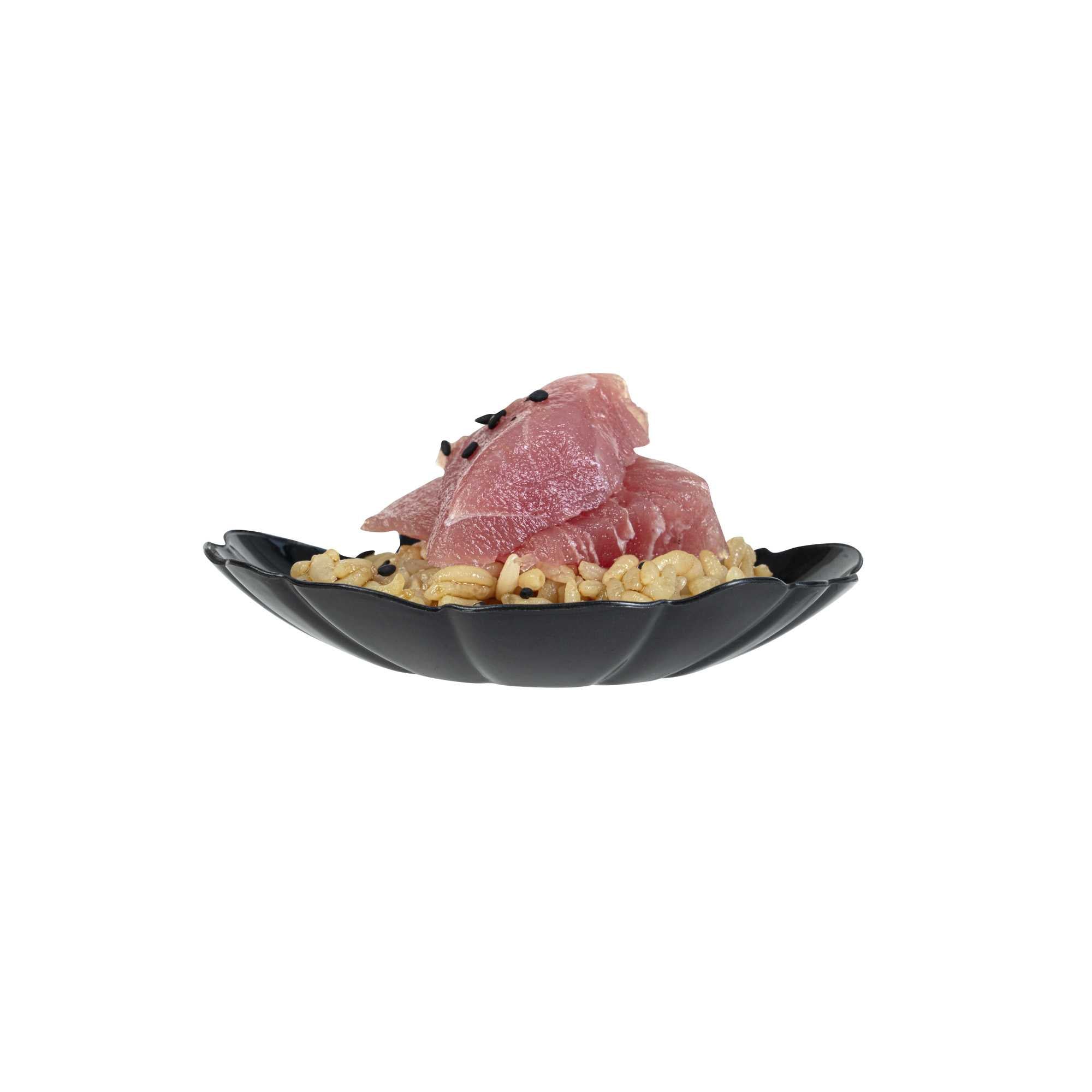 Mini Serve Black Plastic Shell Plate - 3 1/4" x 3 1/4" x 1/2" - 100 count box