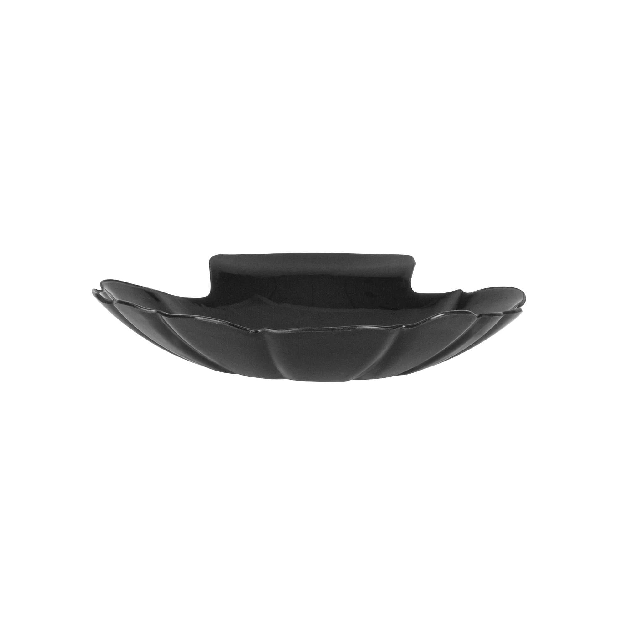 Mini Serve Black Plastic Shell Plate - 3 1/4" x 3 1/4" x 1/2" - 100 count box