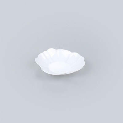 Mini Serve White Plastic Shell Plate - 3 1/4" x 3 1/4" x 1/2" - 100 count box
