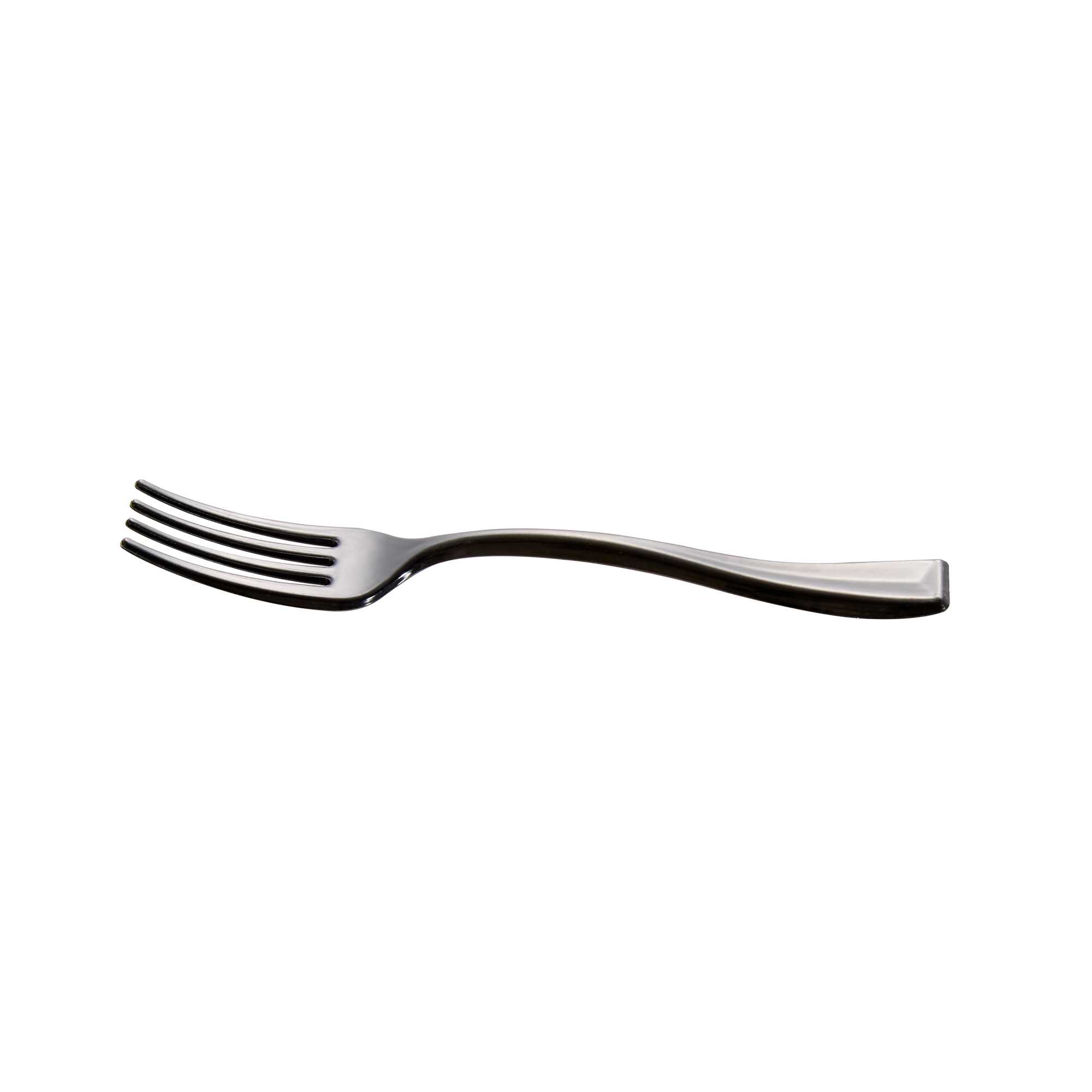 Mini Serve Black Plastic Mini Fork - 4" - 100 count box