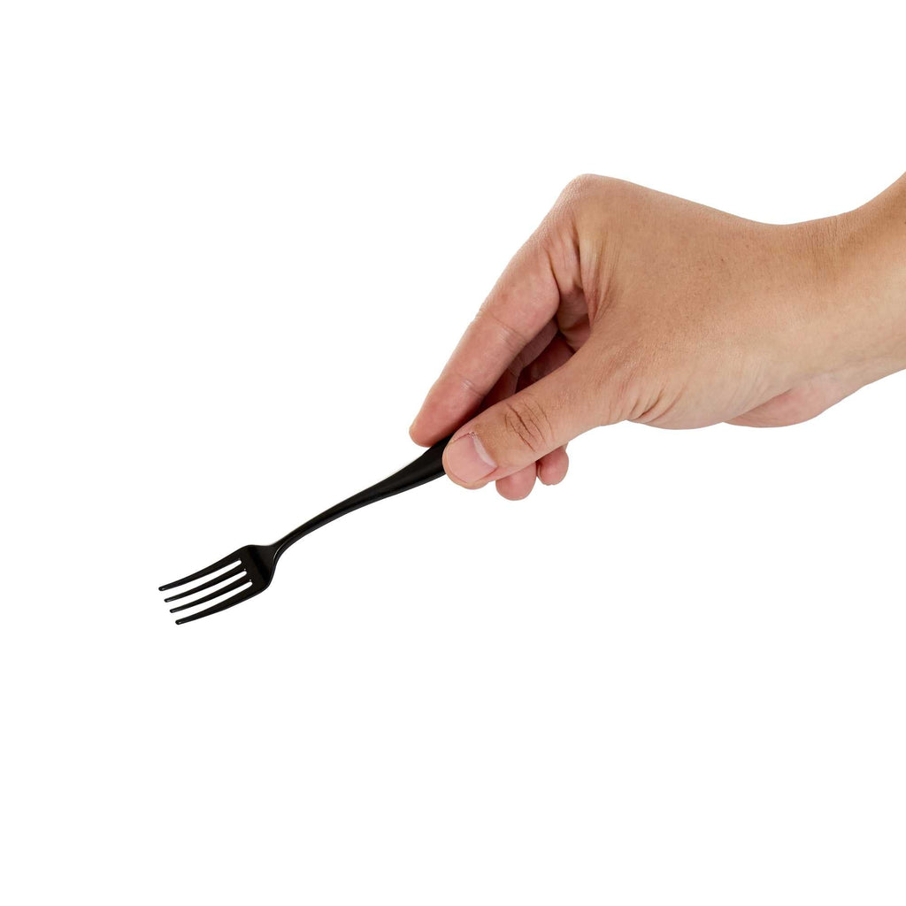 Mini Serve Black Plastic Mini Fork - 4" - 100 count box