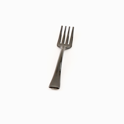 Mini Serve Black Plastic Mini Fork - 4" - 100 count box