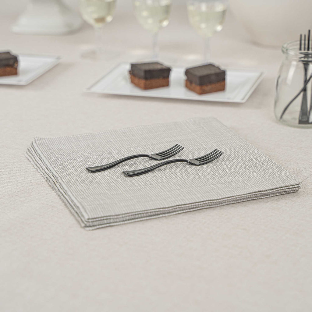 Mini Serve Black Plastic Mini Fork - 4" - 100 count box