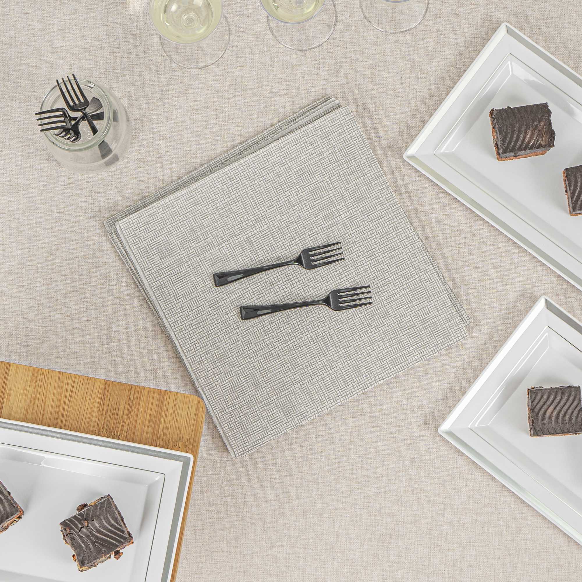 Mini Serve Black Plastic Mini Fork - 4" - 100 count box