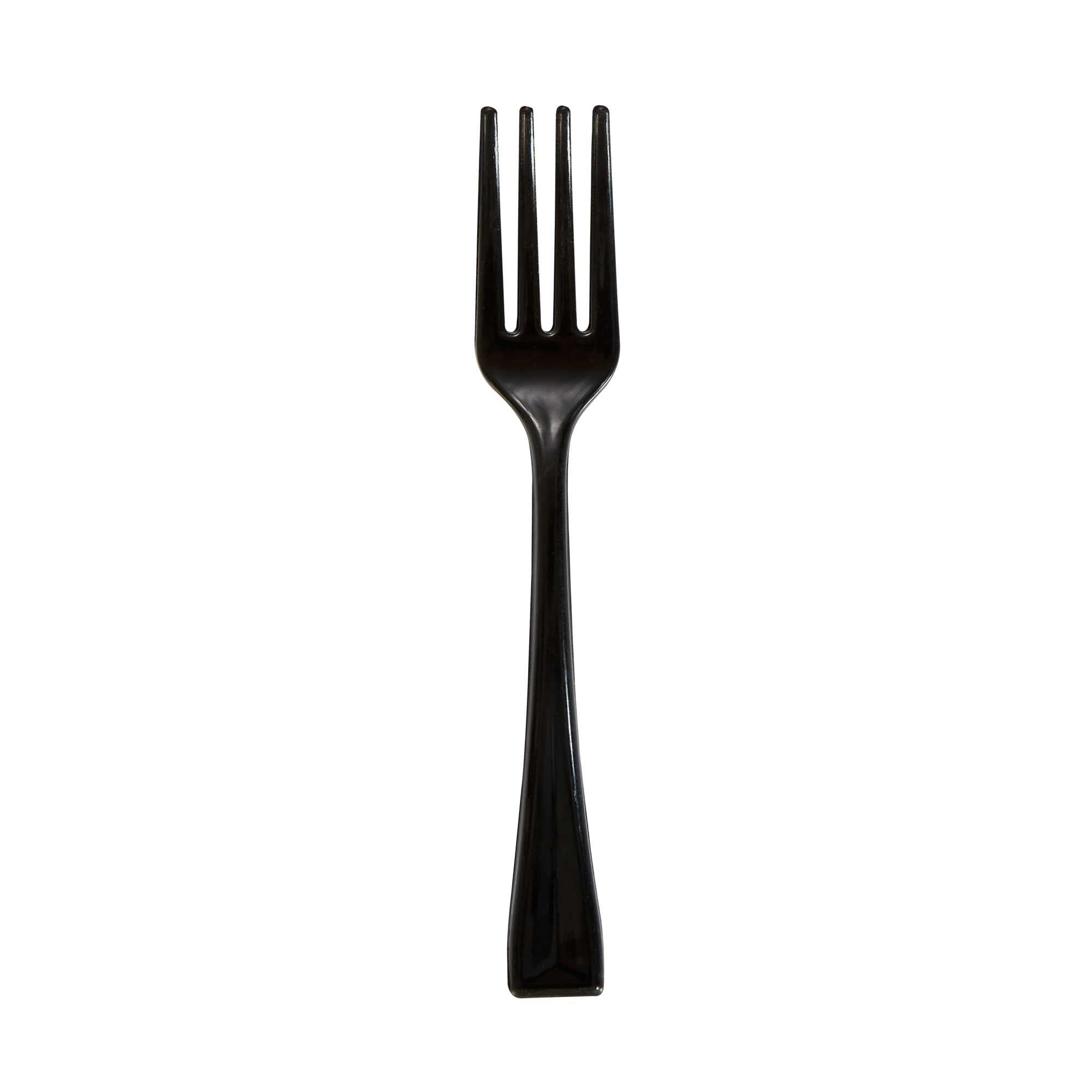 Mini Serve Black Plastic Mini Fork - 4" - 500 count box