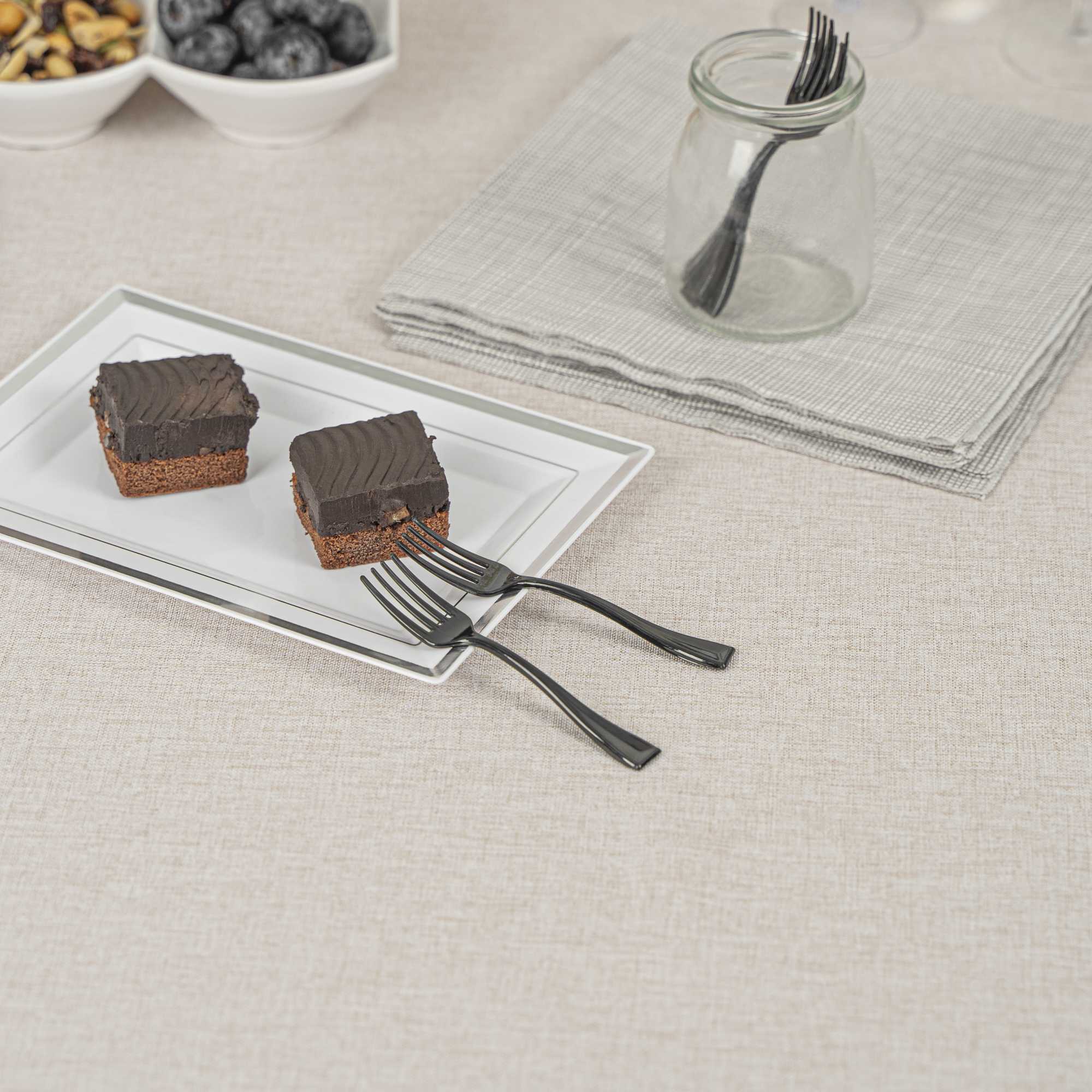 Mini Serve Black Plastic Mini Fork - 4" - 500 count box
