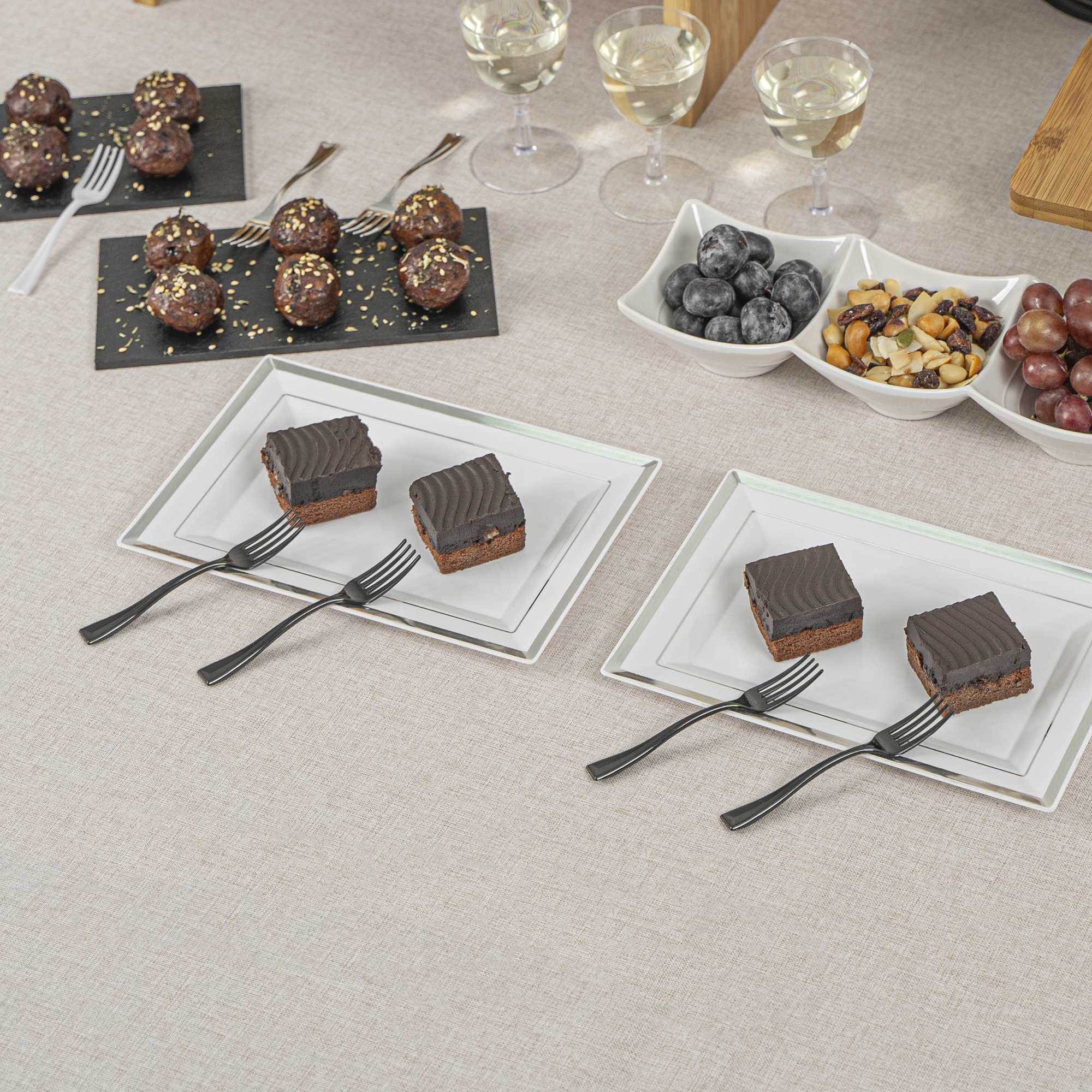 Mini Serve Black Plastic Mini Fork - 4" - 500 count box