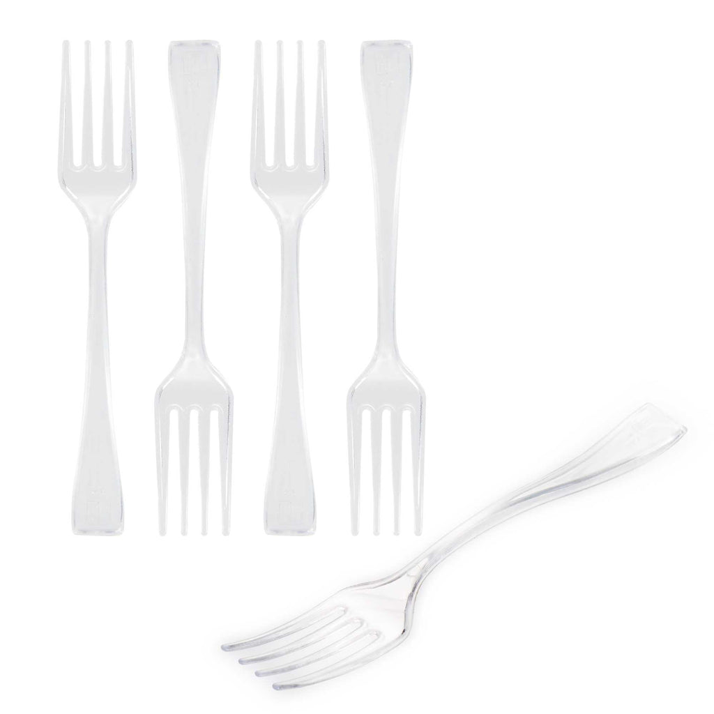 Mini Serve Clear Plastic Mini Fork - 4" - 100 count box