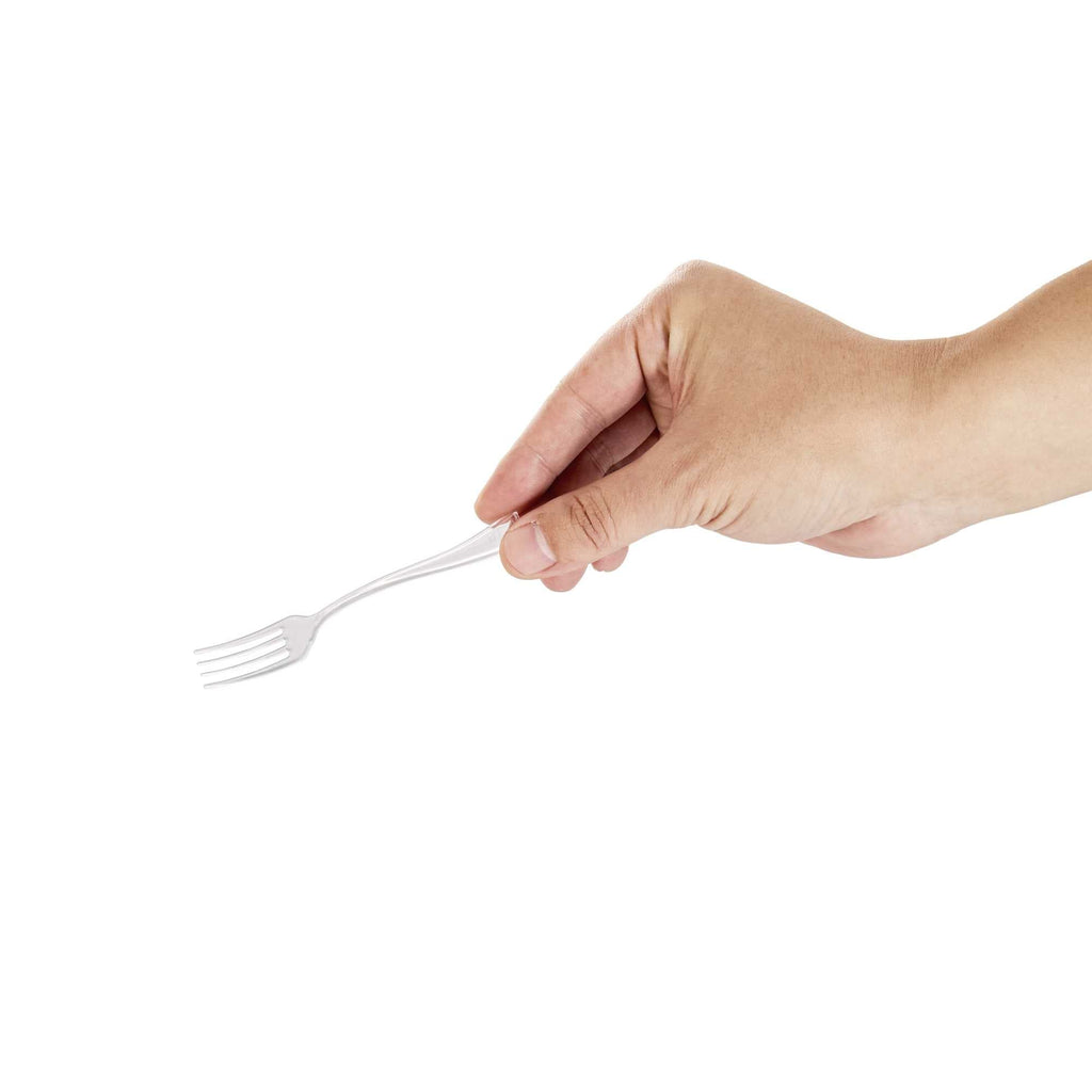 Mini Serve Clear Plastic Mini Fork - 4" - 100 count box