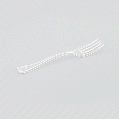 Mini Serve Clear Plastic Mini Fork - 4" - 100 count box