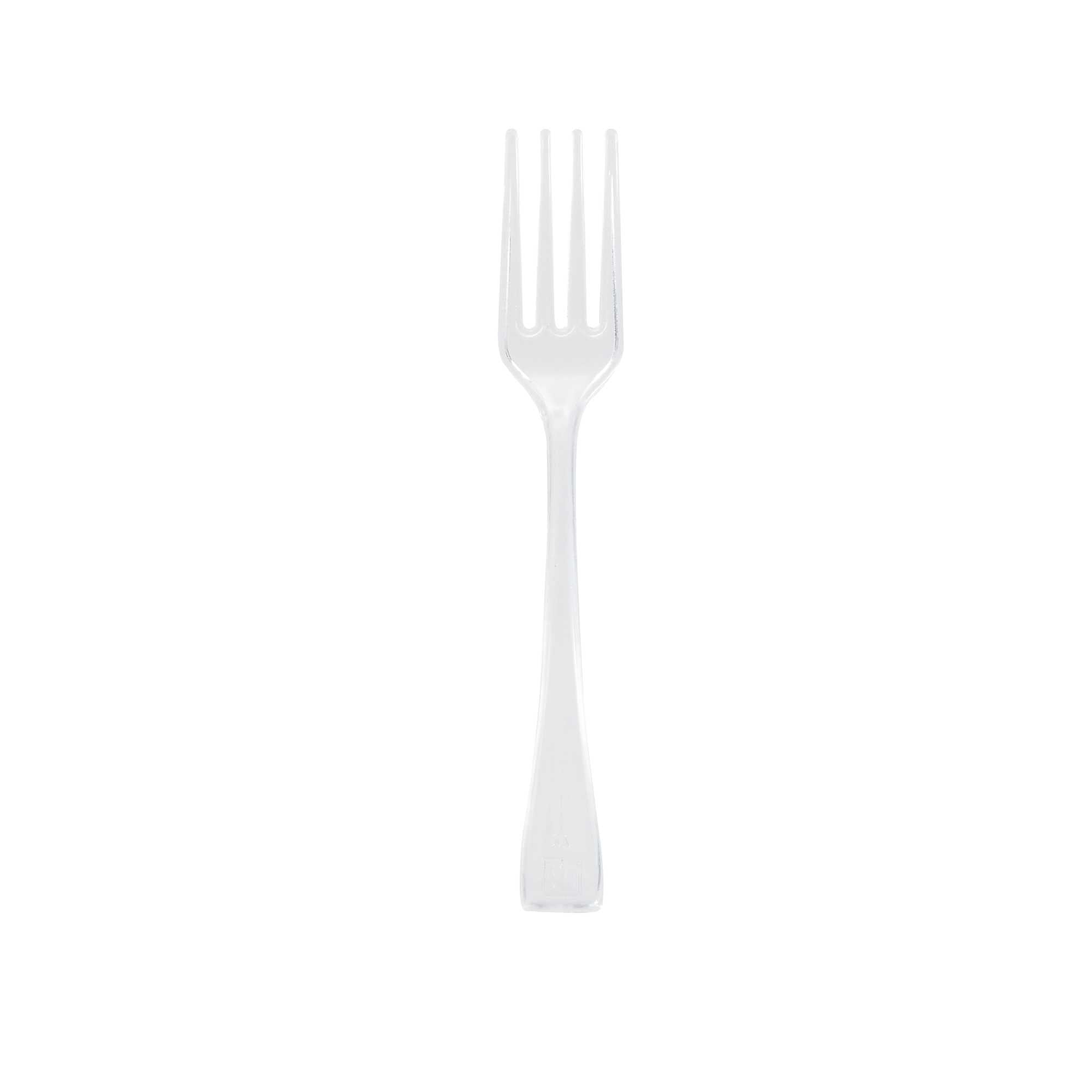 Mini Serve Clear Plastic Mini Fork - 4" - 100 count box