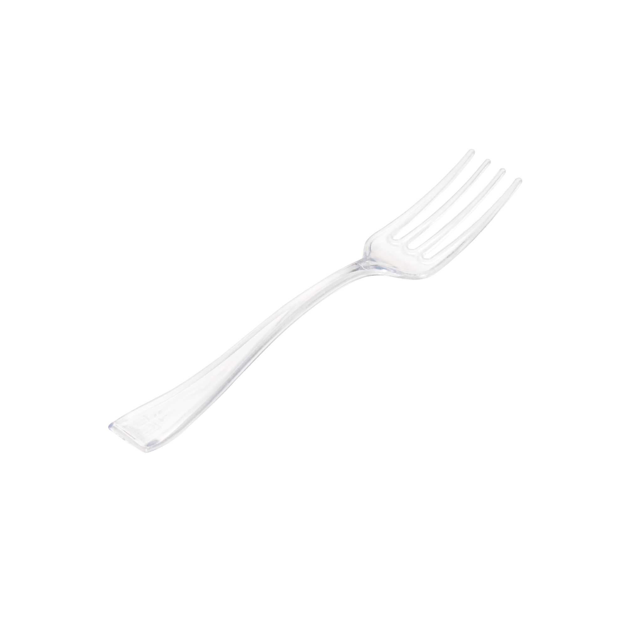Mini Serve Clear Plastic Mini Fork - 4" - 100 count box