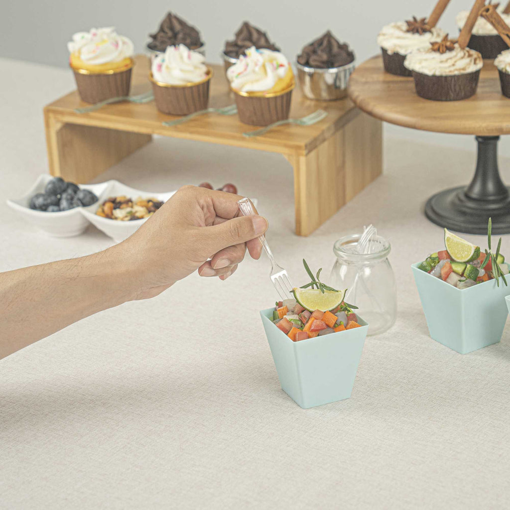 Mini Serve Clear Plastic Mini Fork - 4" - 100 count box