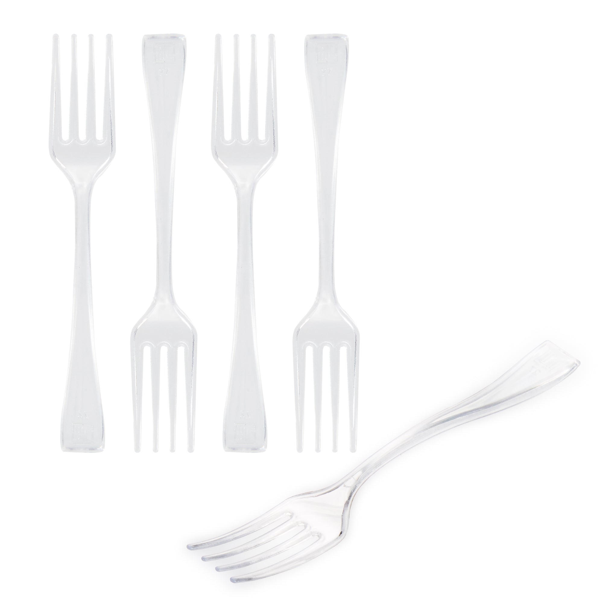 Mini Serve Clear Plastic Mini Fork - 4" - 500 count box
