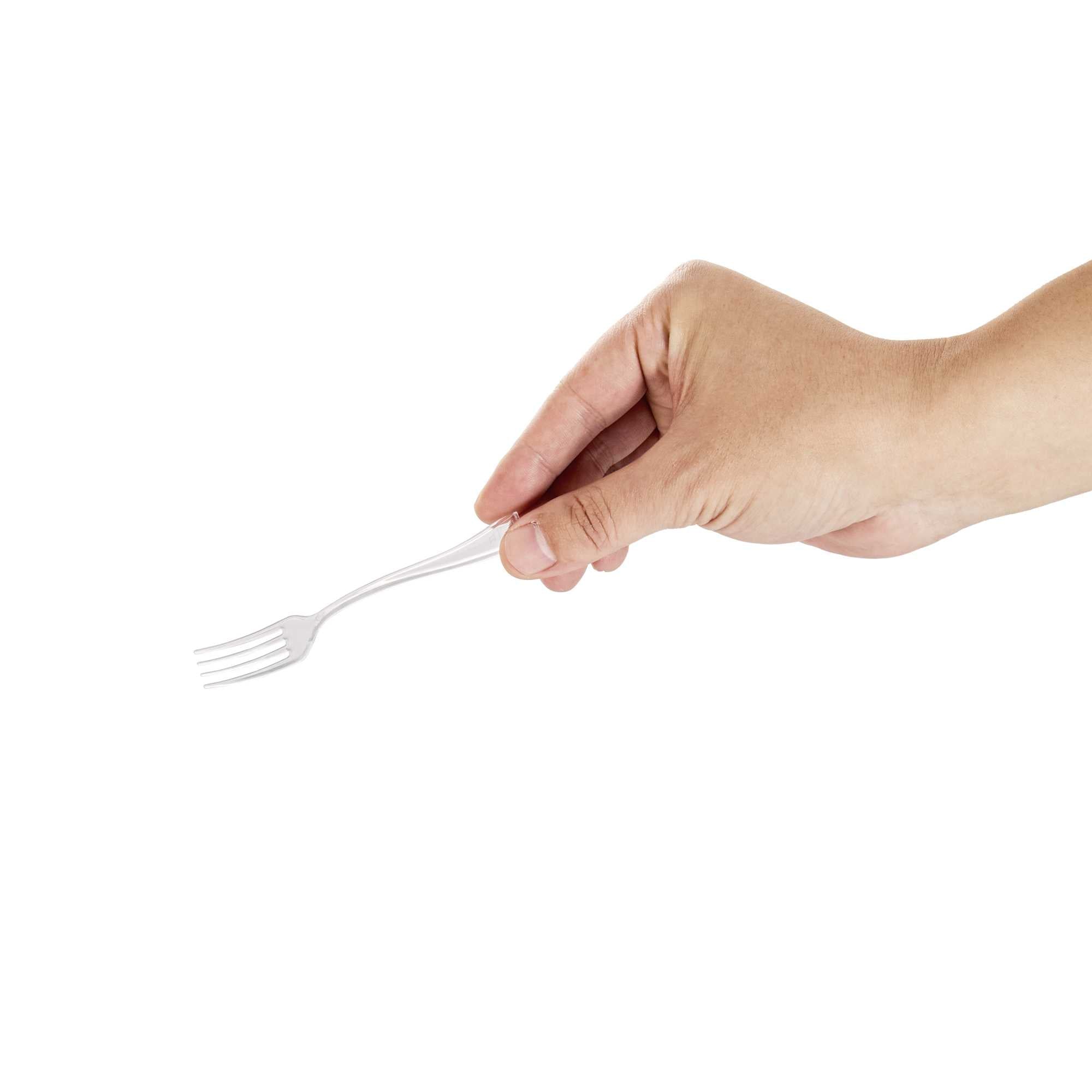 Mini Serve Clear Plastic Mini Fork - 4" - 500 count box