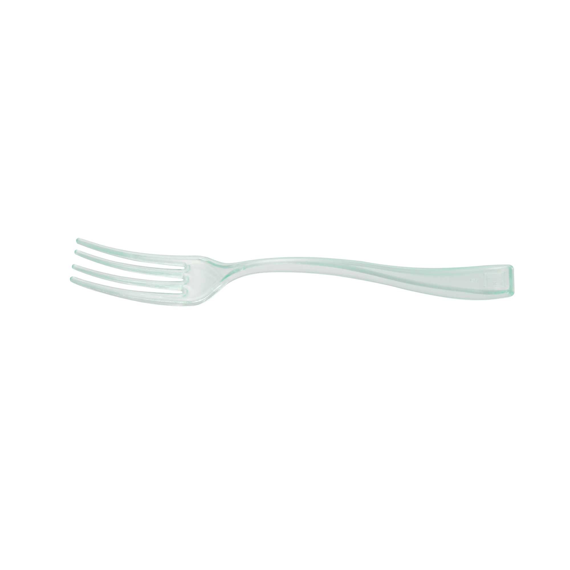 Mini Serve Seagreen Plastic Mini Fork - 4" - 100 count box