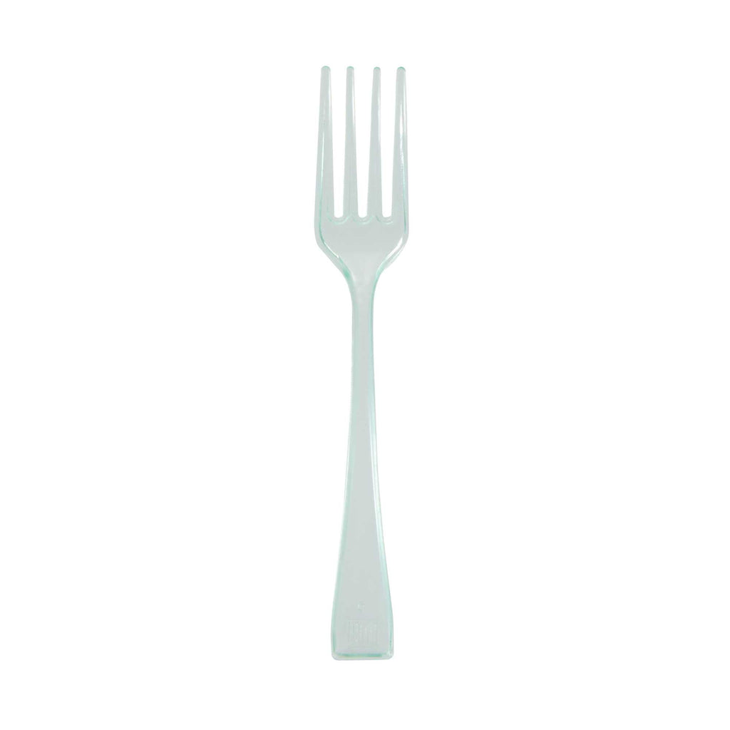 Mini Serve Seagreen Plastic Mini Fork - 4" - 100 count box