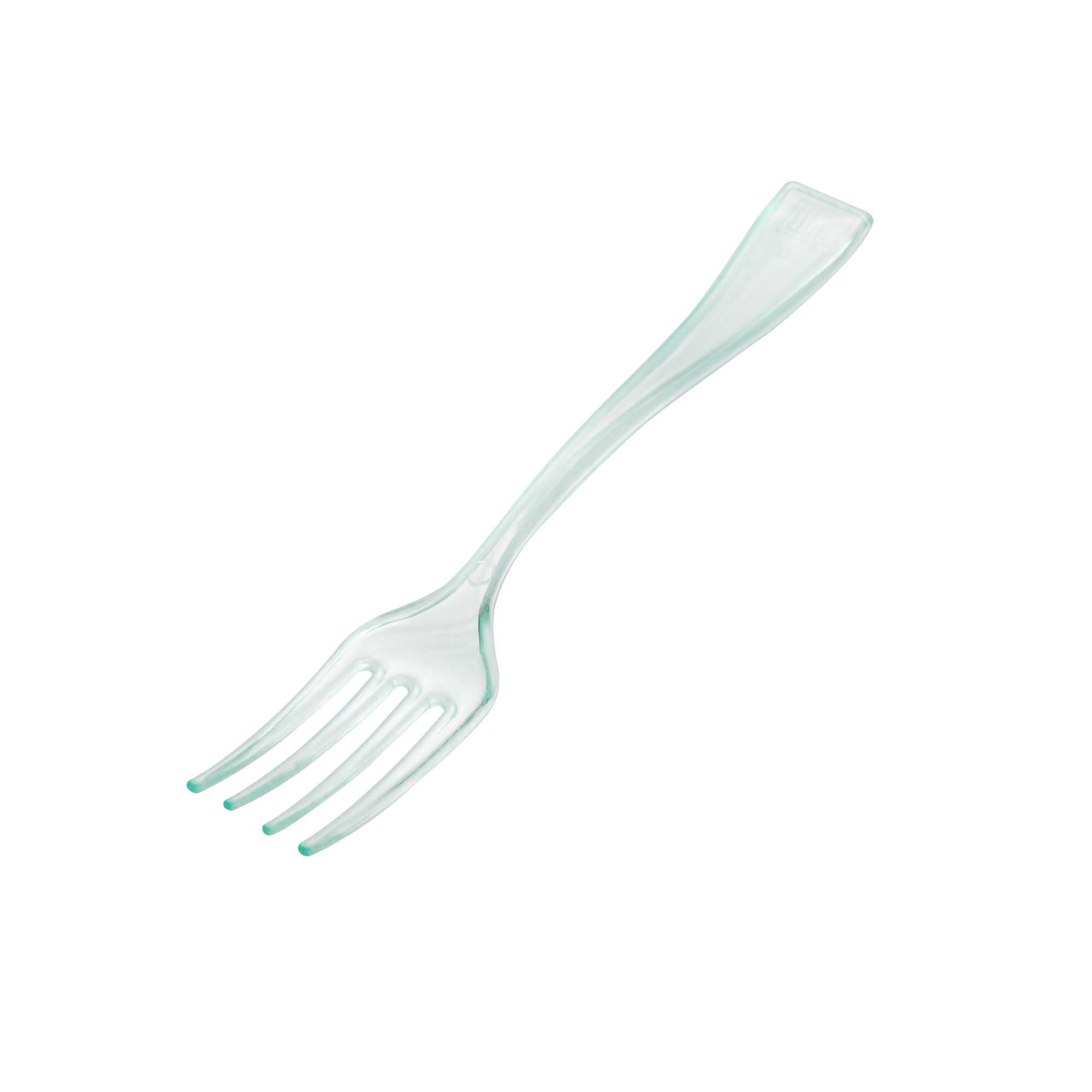 Mini Serve Seagreen Plastic Mini Fork - 4" - 100 count box