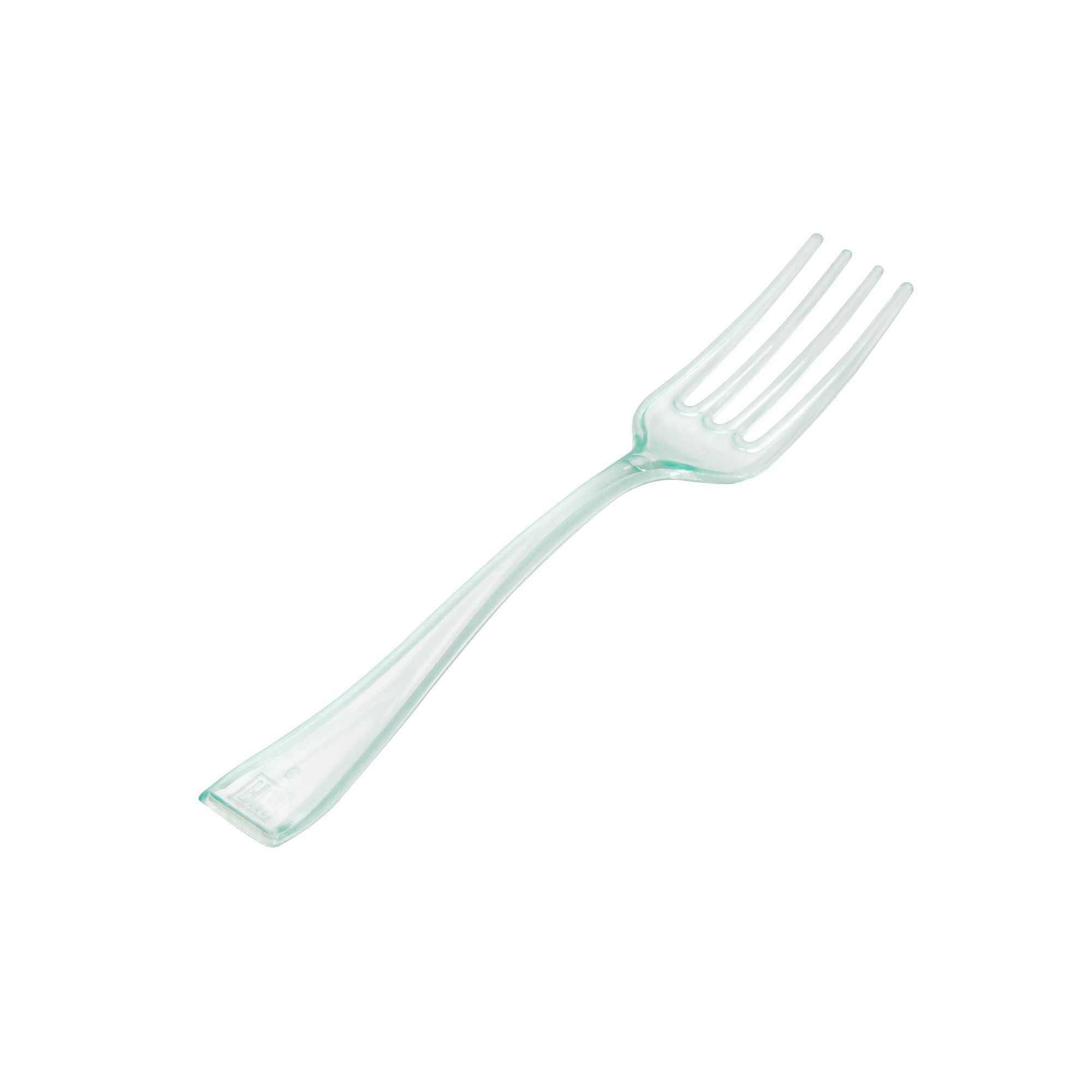 Mini Serve Seagreen Plastic Mini Fork - 4" - 100 count box