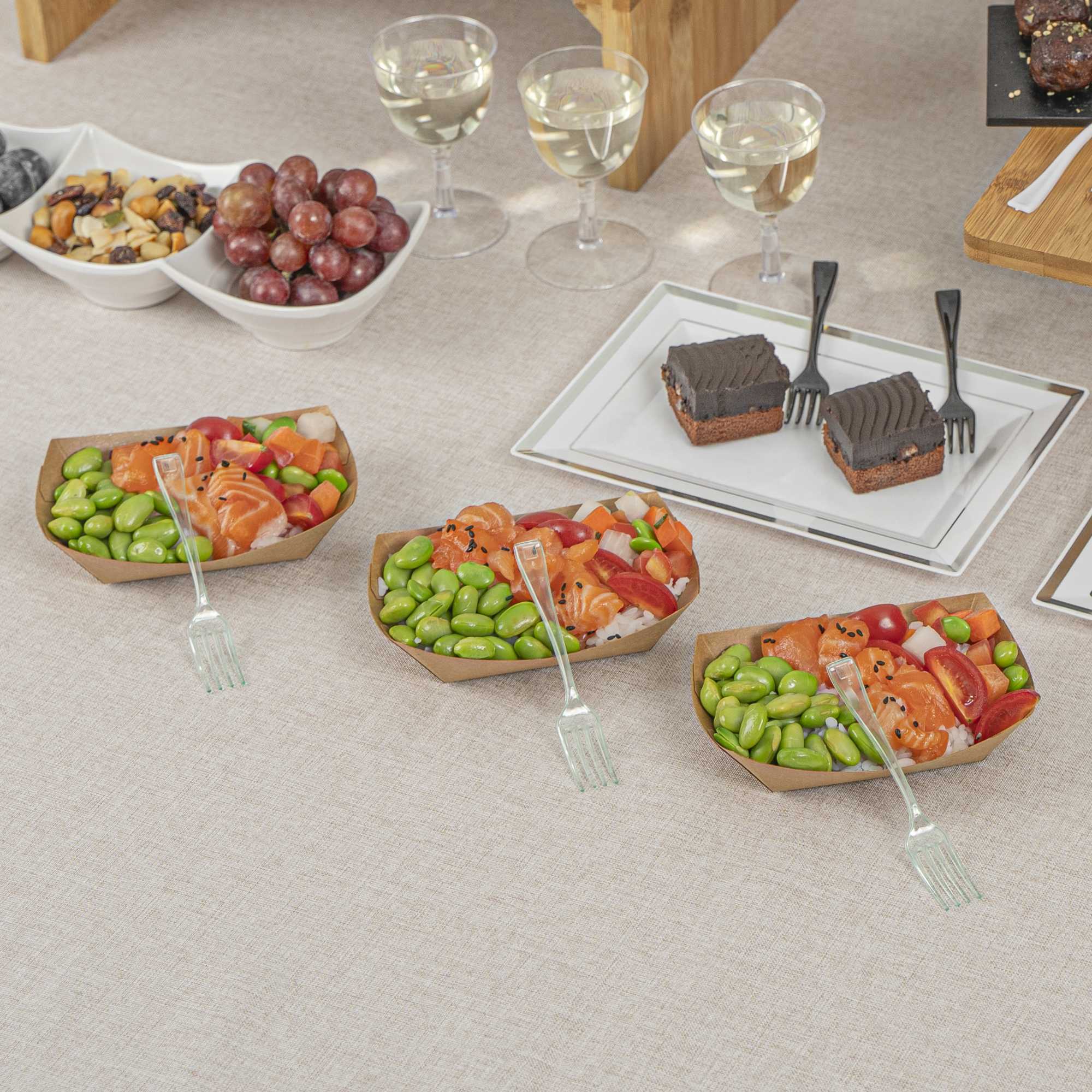 Mini Serve Seagreen Plastic Mini Fork - 4" - 100 count box