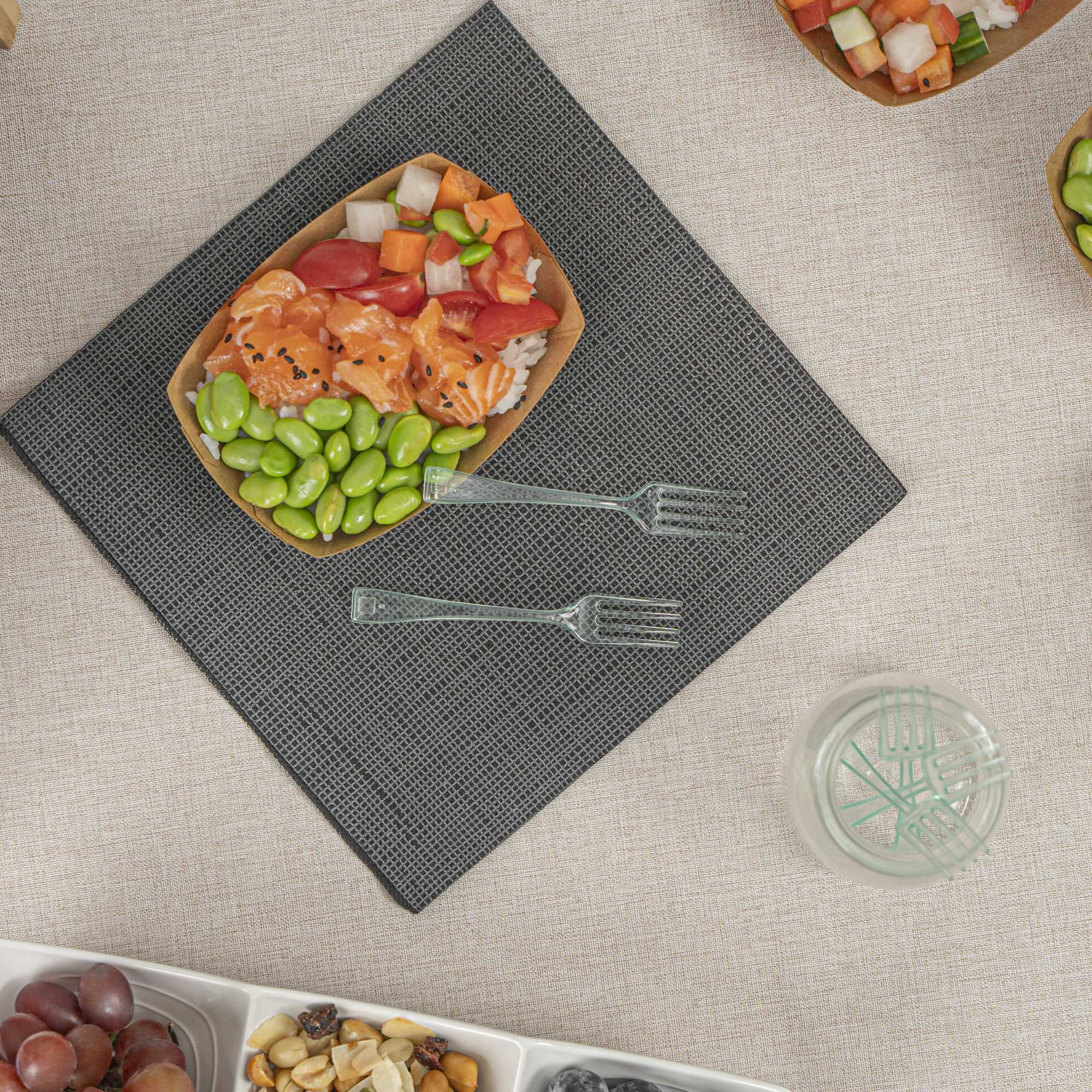 Mini Serve Seagreen Plastic Mini Fork - 4" - 100 count box